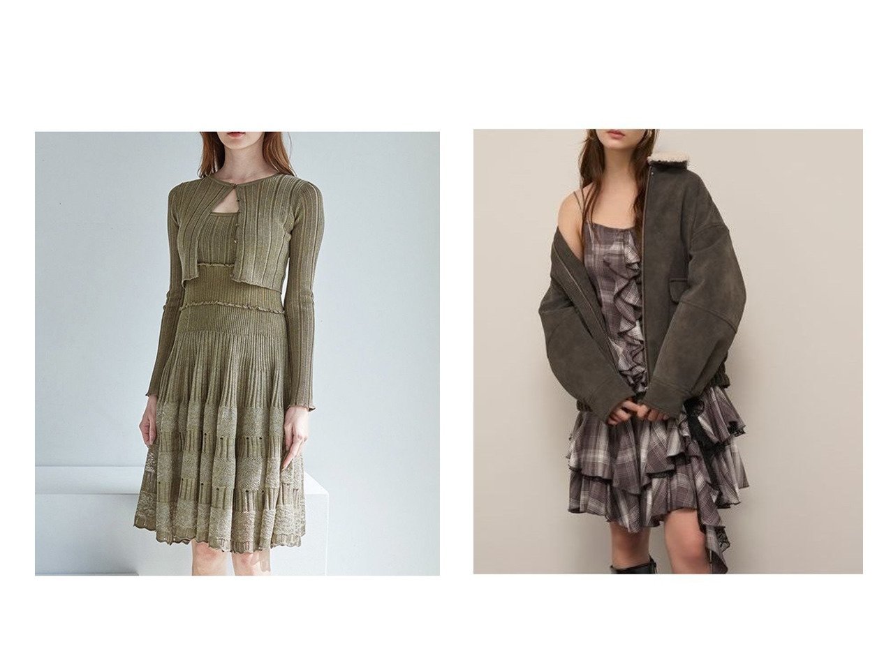 【SNIDEL/スナイデル】のラッフルバリエキャミミニワンピース&レースクロシェカーデセットワンピース おすすめ！トレンド、レディースファッションの通販 おすすめ人気トレンドファッション通販アイテム インテリア・キッズ・メンズ・レディースファッション・服の通販 founy(ファニー) 　ファッション　Fashion　レディースファッション　Fashion for Women　ワンピース　Dresses　エレガント 上品　Elegant　カーディガン　Cardigan, Knitwear　キャミソール　Camisole, Spaghetti Strap Top　クラシカル　Classical, Vintage-Inspired　今季　This Season, Current Season　シアー　Sheer, See-Through　スマート　Smart, Elegant　タイツ　Tights, Legwear　タンク　Tank Top, Sleeveless Top　デコルテ　Décolleté, Neckline　フィット　Fit, Slim Fit　フロント　Front, Front Design　レース　Lace, Lace Fabric　ロマンティック　Romantic, Feminine Style　おすすめ　Recommended / Our Picks　インナー　Innerwear　キャミ　Camisole, Cami Top　チェック　Check, Plaid, Tartan　トリミング　Trimming, Decorative Edge　トレンド　Trend, Trending Now　フリル　Frill, Ruffle　|ID:crp329100000225122