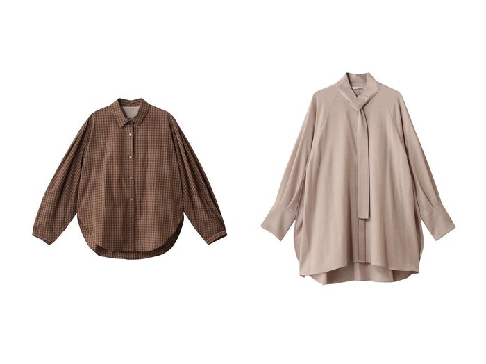 【PLAIN PEOPLE/プレインピープル】のオーガニックチェック/コットンウールビエラシャツ&フレックスウールサキソニーボウタイブラウス おすすめ!トレンド、レディースファッションの通販 おすすめ人気トレンドファッション通販アイテム 人気、トレンドファッション・服の通販 founy(ファニー) ファッション Fashion レディースファッション Fashion for Women トップス・カットソー Cut & Sew Tops シャツ・ブラウス・オフィスカジュアル Elegant Blouses & Button-Ups スリーブ Sleeve, Long Sleeve / Short Sleeve チェック Check, Plaid, Tartan マニッシュ Mannish, Boyish ロング Long, Long-Length 新作・新入荷 New Arrivals / New In |ID:crp329100000225131
