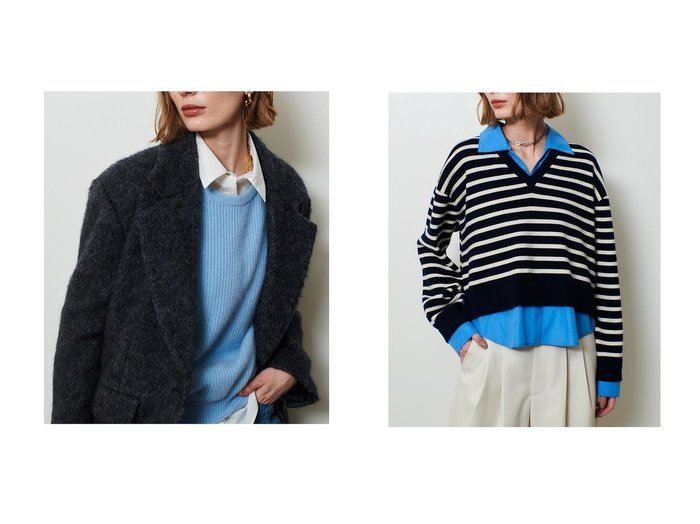 【allureville/アルアバイル】のシャギーハーフコート&フェイクレイヤードスキッパープルオーバー おすすめ!トレンド、レディースファッションの通販 おすすめ人気トレンドファッション通販アイテム インテリア・キッズ・メンズ・レディースファッション・服の通販 founy(ファニー) https://founy.com/ ファッション Fashion レディースファッション Fashion for Women アウター Coat / Outerwear Collection コート・ロングコート・ピーコート Long Coats, Peacoats & More トップス・カットソー Cut & Sew Tops ニット Knit Tops & Sweaters カジュアルプルオーバー・ニットトップス Pullovers & Knit Tops / Casual Pullovers ショート Short, Short Length ジャケット Jacket, Outerwear デニム Denim, Jeans Material ハーフ Half, Half-Length バランス Balance, Style Balance フォルム Silhouette, Form 新作・新入荷 New Arrivals / New In |ID:crp329100000225136