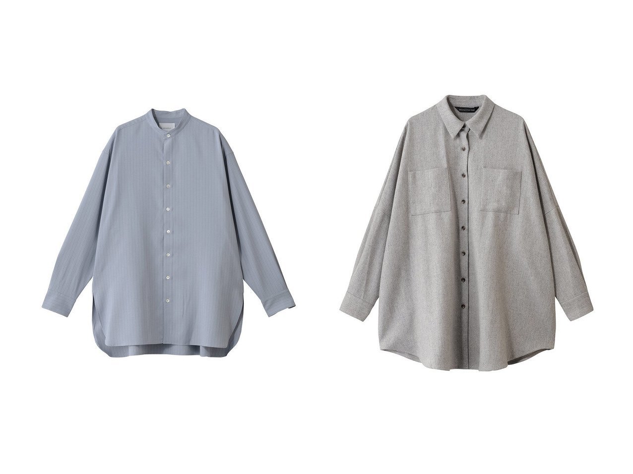 【mizuiro ind/ミズイロ インド】のwide shirt with pockets シャツ&【MIDIUMISOLID/ミディウミソリッド】のband collar long shit シャツ おすすめ！トレンド、レディースファッションの通販 おすすめ人気トレンドファッション通販アイテム インテリア・キッズ・メンズ・レディースファッション・服の通販 founy(ファニー) 　ファッション　Fashion　レディースファッション　Fashion for Women　トップス・カットソー　Cut & Sew Tops　シャツ・ブラウス・オフィスカジュアル　Elegant Blouses & Button-Ups　スリーブ　Sleeve, Long Sleeve / Short Sleeve　ロング　Long, Long-Length　エレガント 上品　Elegant　新作・新入荷　New Arrivals / New In　羽織　Haori, Light Jacket　ストレッチ　Stretch, Stretchy Fabric　タートルネック　Turtleneck, High Neck　ポケット　Pocket, Pocket Detail　ワイド　Wide, Wide Fit　今季　This Season, Current Season　ホワイト系　White　ベージュ系　Beige　グレー系　Gray　|ID:crp329100000225143