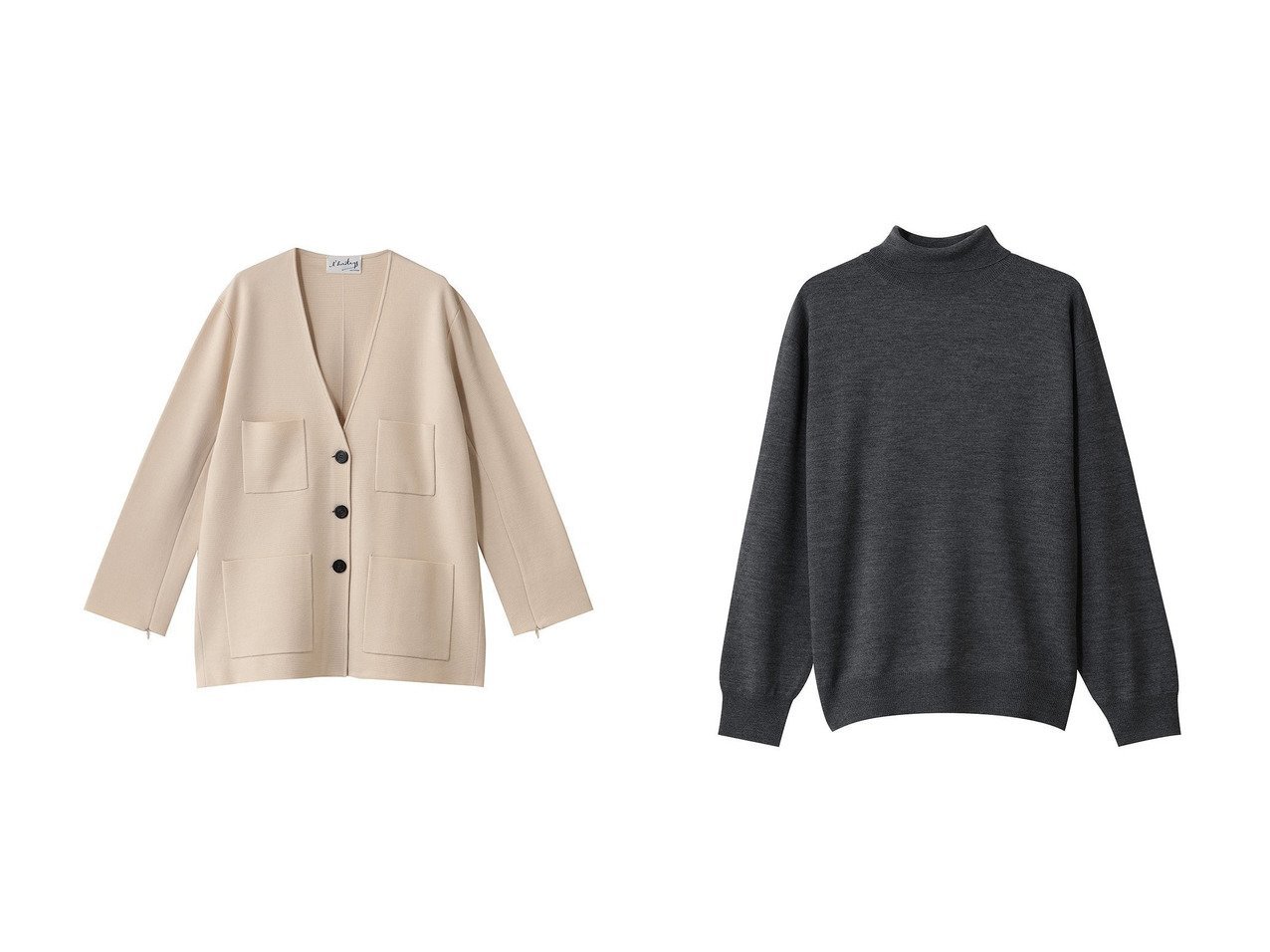 【martinique/マルティニーク】の【l heritage martinique】ニットカーディガン&【heliopole/エリオポール】の【Letroyes】LAURE (TURTLE NECK)プルオーバー おすすめ！トレンド、レディースファッションの通販 おすすめ人気トレンドファッション通販アイテム インテリア・キッズ・メンズ・レディースファッション・服の通販 founy(ファニー) 　ファッション　Fashion　レディースファッション　Fashion for Women　トップス・カットソー　Cut & Sew Tops　ニット　Knit Tops & Sweaters　カーディガン・羽織り　Layered Style Cardigans　カジュアルプルオーバー・ニットトップス　Pullovers & Knit Tops / Casual Pullovers　エレガント 上品　Elegant　カーディガン　Cardigan, Knitwear　シンプル　Simple, Minimal　スリット　Slit, Slit Detail　ポンチョ　Poncho, Cape Style　新作・新入荷　New Arrivals / New In　イエロー系　Yellow　ブラック系　Black　|ID:crp329100000225144