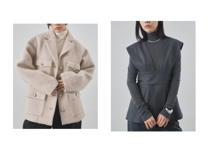 【Whim Gazette/ウィムガゼット】のシャギーサファリジャケット&メルトンベスト おすすめ！トレンド、レディースファッションの通販 おすすめ人気トレンドファッション通販アイテム インテリア・キッズ・メンズ・レディースファッション・服の通販 founy(ファニー) https://founy.com/ ファッション Fashion レディースファッション Fashion for Women アウター Coat / Outerwear Collection レディースジャケット・軽アウター Jackets ウォーム Warm Fabric エアリー Airy Texture ジャケット Jacket, Outerwear スマート Smart, Elegant メタル Metal, Metal Parts ラグジュアリー Luxury, Elegant ループ Loop, Loop Knit 新作・新入荷 New Arrivals / New In |ID:crp329100000225175