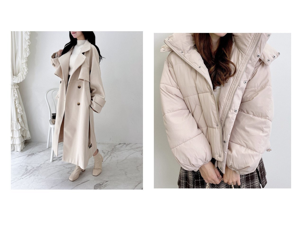 【INGNI/イング】の【WEB限定】2WAYカラーロングコート&【WEB限定】BIGフードエコダウン おすすめ！トレンド、レディースファッションの通販 おすすめ人気トレンドファッション通販アイテム インテリア・キッズ・メンズ・レディースファッション・服の通販 founy(ファニー) 　ファッション　Fashion　レディースファッション　Fashion for Women　アウター　Coat / Outerwear Collection　コート・ロングコート・ピーコート　Long Coats, Peacoats & More　クール　Cool, Chic　シンプル　Simple, Minimal　スタンド　Stand Collar, Upright Stand　スマホ　Smartphone, Mobile Device　スリット　Slit, Slit Detail　フェミニン　Feminine, Girly　フロント　Front, Front Design　ポケット　Pocket, Pocket Detail　マフラー　Scarf, Muffler　マーメイド　Mermaid, Fishtail Silhouette　ロング　Long, Long-Length　冬　Winter / This Winter　イエロー系　Yellow　グレー系　Gray　ホワイト系　White　ベージュ系　Beige　レッド系　Red　|ID:crp329100000225209