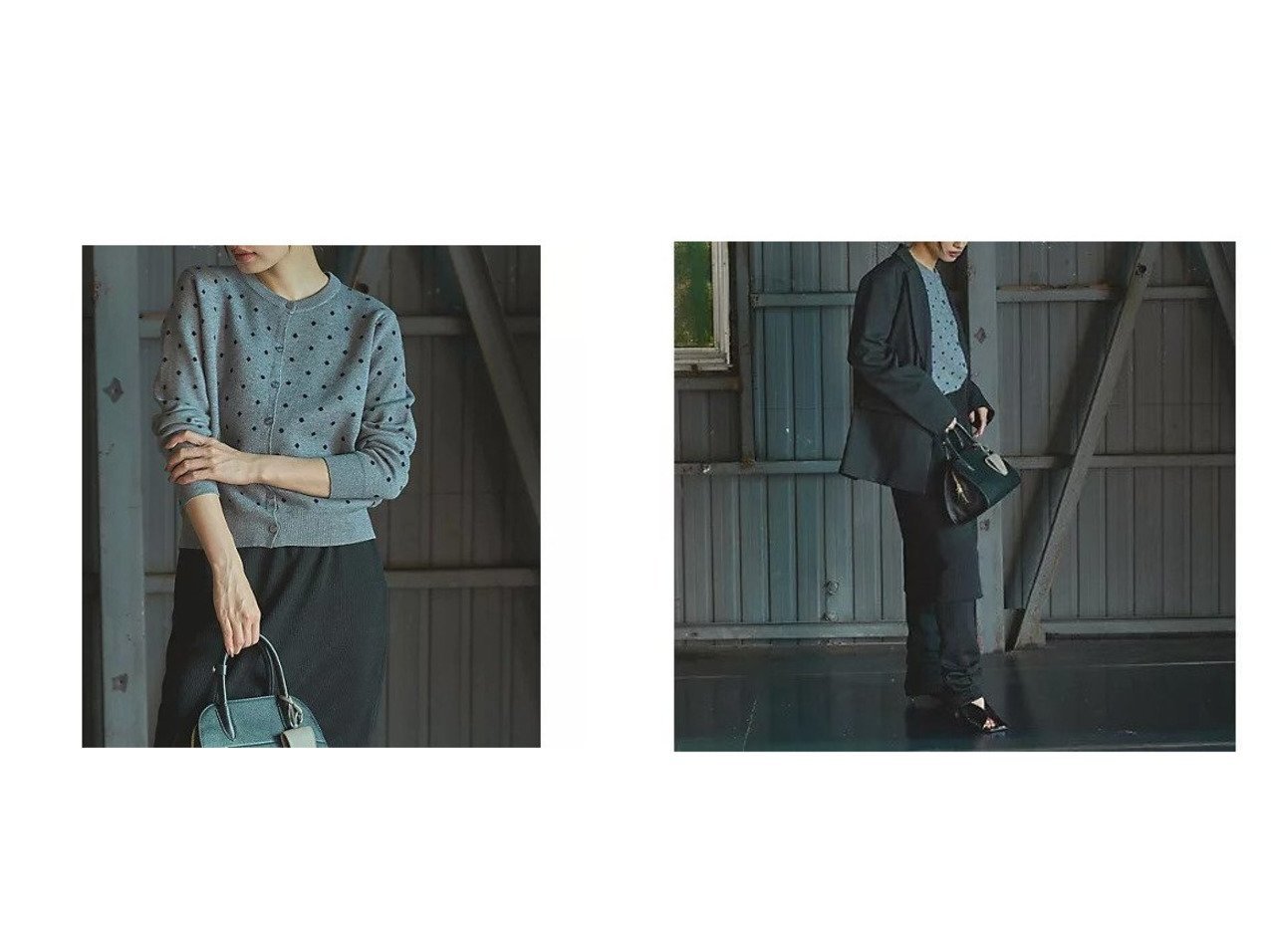 【marjour/マージュール】のJACQUARD DOT KNIT CARDIGAN おすすめ！トレンド、レディースファッションの通販 おすすめ人気トレンドファッション通販アイテム インテリア・キッズ・メンズ・レディースファッション・服の通販 founy(ファニー) 　ファッション　Fashion　レディースファッション　Fashion for Women　トップス・カットソー　Cut & Sew Tops　ニット　Knit Tops & Sweaters　カーディガン・羽織り　Layered Style Cardigans　おすすめ　Recommended / Our Picks　カーディガン　Cardigan, Knitwear　シンプル　Simple, Minimal　ストレッチ　Stretch, Stretchy Fabric　スラックス　Slacks, Dress Pants　タンク　Tank Top, Sleeveless Top　トレンド　Trend, Trending Now　ドット　Polka Dot, Dot Pattern　パターン　Pattern, Design Print　フレア　Flare, Flared　ボトム　Bottoms, Lower Wear　ワイド　Wide, Wide Fit　今季　This Season, Current Season　定番　Standard, Basic Item　春　Spring　グレー系　Gray　|ID:crp329100000225213