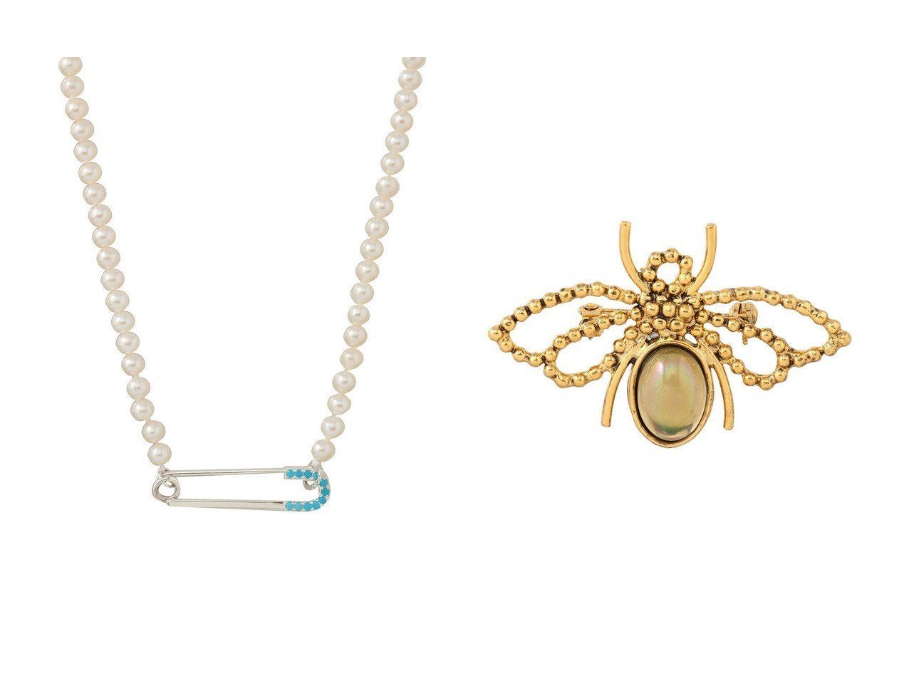 【CADEAUX/カドー】のSAFETY PIN パールネックレス&【ADER bijoux/アデル ビジュー】のCUTSTEEL bee ブローチ おすすめ！トレンド、レディースファッションの通販 おすすめ人気トレンドファッション通販アイテム インテリア・キッズ・メンズ・レディースファッション・服の通販 founy(ファニー) 　ファッション　Fashion　レディースファッション　Fashion for Women　ジュエリー　Jewelry　ネックレス　Necklaces & Pendants　クール　Cool, Chic　シンプル　Simple, Minimal　ターコイズ　Turquoise, Blue-Green　タートルネック　Turtleneck, High Neck　デコルテ　Décolleté, Neckline　ネックレス　Necklace, Pendant Necklace　パール　Pearl, Pearl Accent　リュクス　Luxury, Elegant, High-End, Chic　エレガント 上品　Elegant　新作・新入荷　New Arrivals / New In　シルバー系　Silver　|ID:crp329100000225237