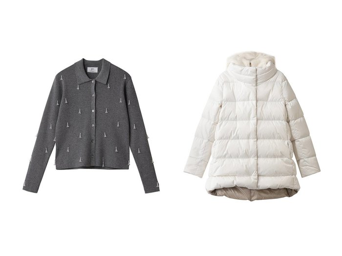 【1er Arrondissement/プルミエ アロンディスモン】のフラワービジューニットシャツ&【HERNO/ヘルノ】のフェイクファーコンビダウンコート おすすめ！トレンド、レディースファッションの通販 おすすめ人気トレンドファッション通販アイテム 人気、トレンドファッション・服の通販 founy(ファニー) ファッション Fashion レディースファッション Fashion for Women トップス・カットソー Cut & Sew Tops ニット Knit Tops & Sweaters シャツ・ブラウス・オフィスカジュアル Elegant Blouses & Button-Ups アウター Coat / Outerwear Collection コート・ロングコート・ピーコート Long Coats, Peacoats & More ダウンジャケット・軽量ダウン Warm & Lightweight Down Jackets シンプル Simple, Minimal スリーブ Sleeve, Long Sleeve / Short Sleeve フィット Fit, Slim Fit フロント Front, Front Design ボトム Bottoms, Lower Wear ロング Long, Long-Length 新作・新入荷 New Arrivals / New In オケージョン Occasion Wear ダウン Down, Puffer エレガント 上品 Elegant 軽量 Lightweight, Ultra Light 防寒 Cold Protection, Winter-Ready |ID:crp329100000225243