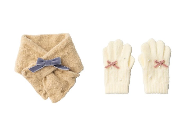 【POMPKINS / KIDS/ポプキンズ】の【KIDS】リボン付きマフラー&【KIDS】リボン手袋 おすすめ！トレンド、キッズファッションの通販 おすすめ人気トレンドファッション通販アイテム 人気、トレンドファッション・服の通販 founy(ファニー) ファッション Fashion キッズファッション Fashion for Kids マフラー Scarf, Muffler リボン Ribbon, Bow エレガント 上品 Elegant 冬 Winter / This Winter 新作・新入荷 New Arrivals / New In |ID:crp329100000225250