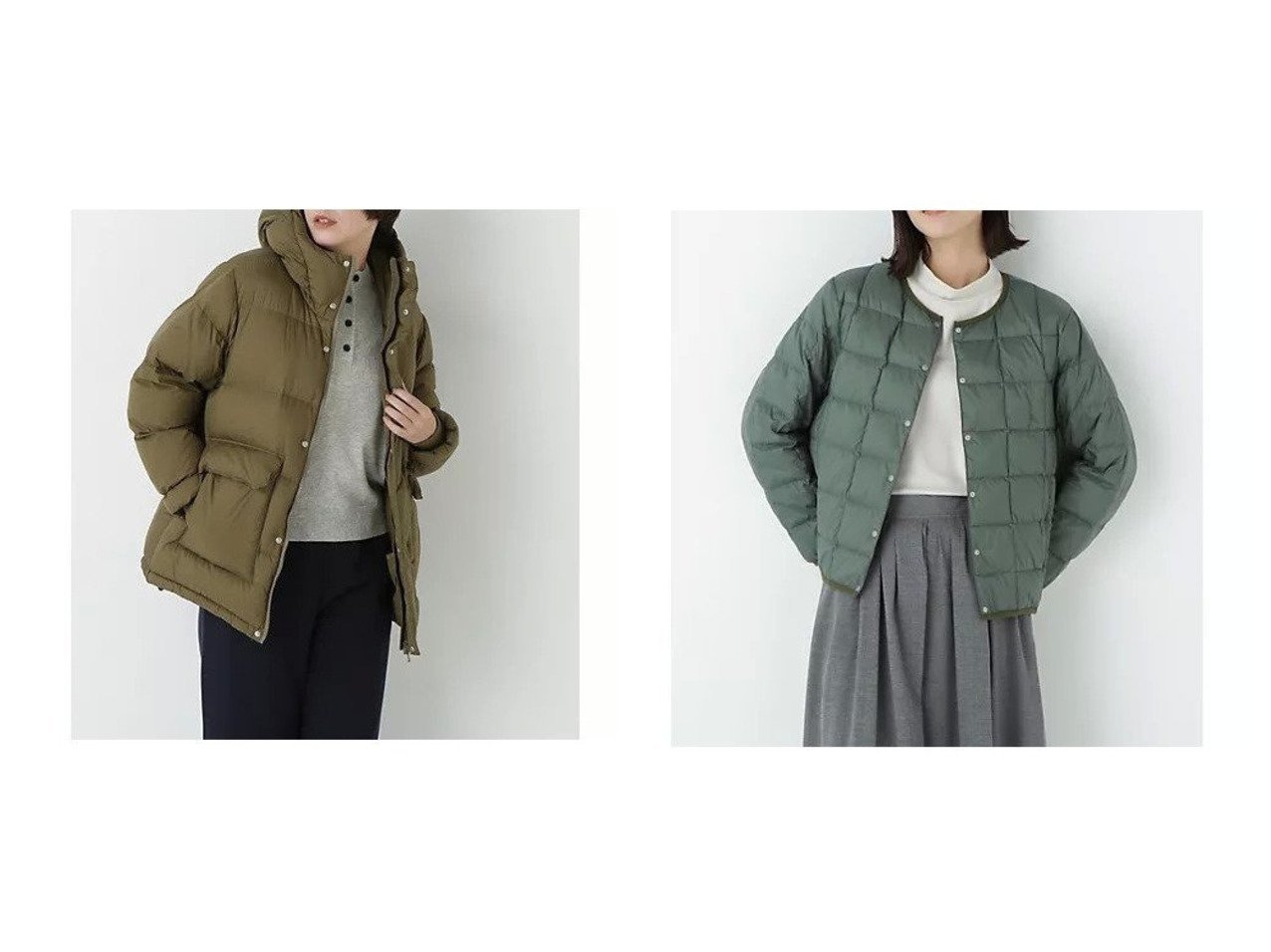 【HUMAN WOMAN/ヒューマンウーマン】の≪TAIONコラボ≫リバーシブルクルーネックダウンブルゾン&≪TAIONコラボ】≫ボリュームフードダウンコート おすすめ！トレンド、レディースファッションの通販 おすすめ人気トレンドファッション通販アイテム インテリア・キッズ・メンズ・レディースファッション・服の通販 founy(ファニー) 　ファッション　Fashion　レディースファッション　Fashion for Women　アウター　Coat / Outerwear Collection　コート・ロングコート・ピーコート　Long Coats, Peacoats & More　ダウンジャケット・軽量ダウン　Warm & Lightweight Down Jackets　ブルゾンジャケット・スポーティアウター　Blouson Jackets　おすすめ　Recommended / Our Picks　キルト　Quilt, Quilted Fabric　コラボ　Collaboration, Collab　スタンダード　Standard, Basic　タフタ　Taffeta, Structured Fabric　ダウン　Down, Puffer　冬　Winter / This Winter　別注　Limited Edition, Custom Order　巾着　Drawstring Bag, Kinchaku　防寒　Cold Protection, Winter-Ready　アウトドア　Outdoor Clothing　インナー　Innerwear　カットソー　Cut and Sewn Top　ジャケット　Jacket, Outerwear　ベーシック　Basic, Essential　リバーシブル　Reversible, Two-Sided　人気　Popular, Best Seller　ブラウン系　Brown　ブルー系　Blue　|ID:crp329100000225256