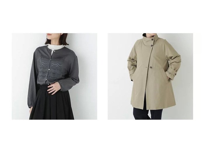 【HUMAN WOMAN/ヒューマンウーマン】のレイヤーレースブラウス&コットンギャバ2wayスタンドダウン おすすめ!トレンド、レディースファッションの通販 おすすめ人気トレンドファッション通販アイテム 人気、トレンドファッション・服の通販 founy(ファニー) ファッション Fashion レディースファッション Fashion for Women トップス・カットソー Cut & Sew Tops シャツ・ブラウス・オフィスカジュアル Elegant Blouses & Button-Ups おすすめ Recommended / Our Picks サテン Satin, Glossy Fabric スタンダード Standard, Basic タートル Turtleneck, Turtle Collar レース Lace, Lace Fabric ロング Long, Long-Length 別注 Limited Edition, Custom Order 羽織 Haori, Light Jacket コンパクト Compact, Small Size スタンド Stand Collar, Upright Stand ダウン Down, Puffer トレンチ Trench, Trench Coat エレガント 上品 Elegant 人気 Popular, Best Seller |ID:crp329100000225257