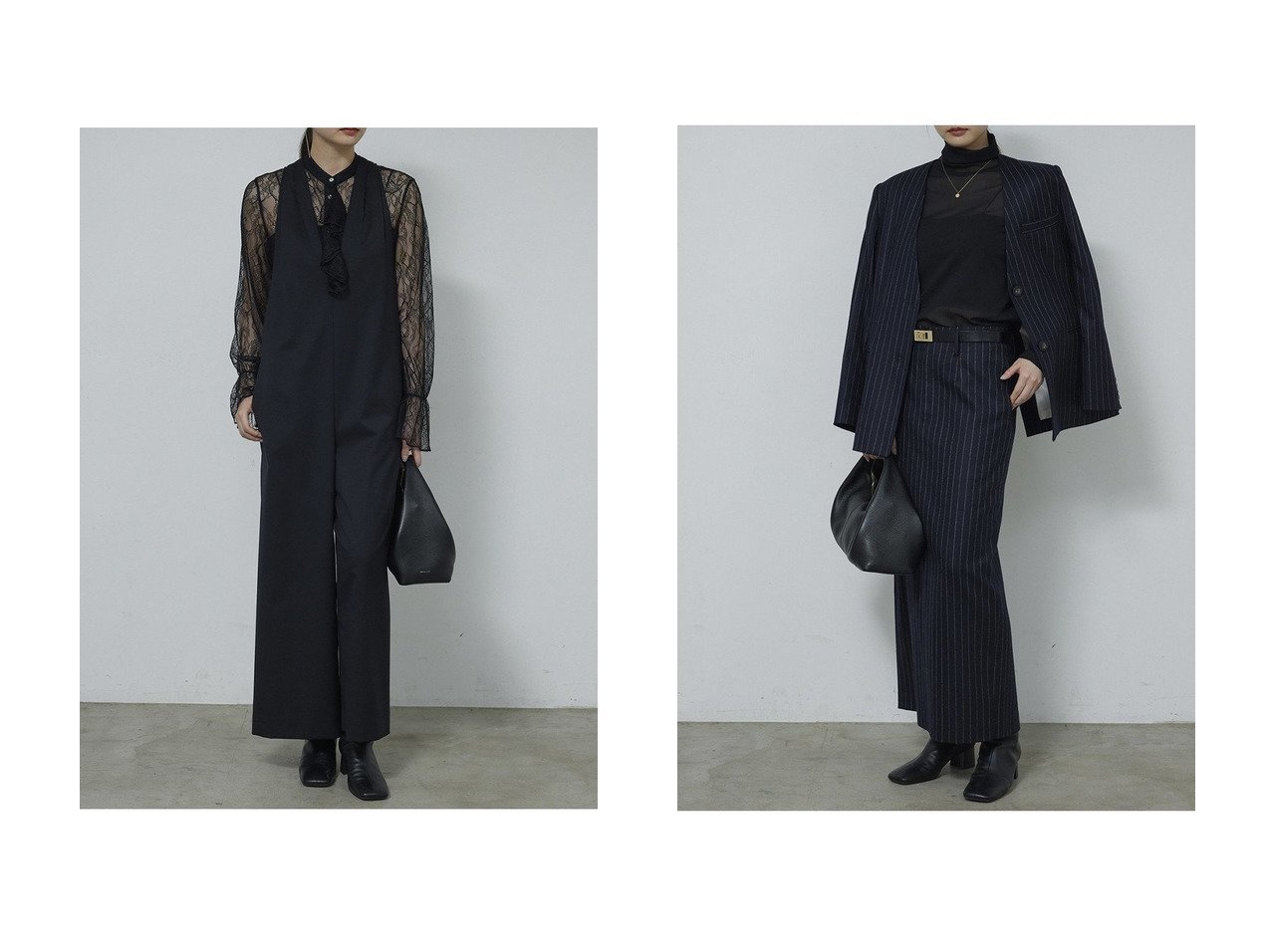 【GALLARDAGALANTE/ガリャルダガランテ】の梳毛オールインワン&【セットアップ対応】ストライプノーカラージャケット おすすめ！トレンド、レディースファッションの通販 おすすめ人気トレンドファッション通販アイテム インテリア・キッズ・メンズ・レディースファッション・服の通販 founy(ファニー) 　ファッション　Fashion　レディースファッション　Fashion for Women　パンツ　Pants & Trousers　アウター　Coat / Outerwear Collection　レディースジャケット・軽アウター　Jackets　ノーカラージャケット / シンプル上品コーデ　Collarless Jackets　インナー　Innerwear　サイドジップ　Side Zip, Side Zipper　スタイリッシュ　Stylish, Fashionable　エレガント 上品　Elegant　新作・新入荷　New Arrivals / New In　楽ちん　Easy Fit, Comfortable　おすすめ　Recommended / Our Picks　ジャケット　Jacket, Outerwear　ストライプ　Stripe, Striped Pattern　スリット　Slit, Slit Detail　セットアップ　Set-Up, Coordinated Outfit　トレンド　Trend, Trending Now　ブラック系　Black　ブルー系　Blue　|ID:crp329100000225271