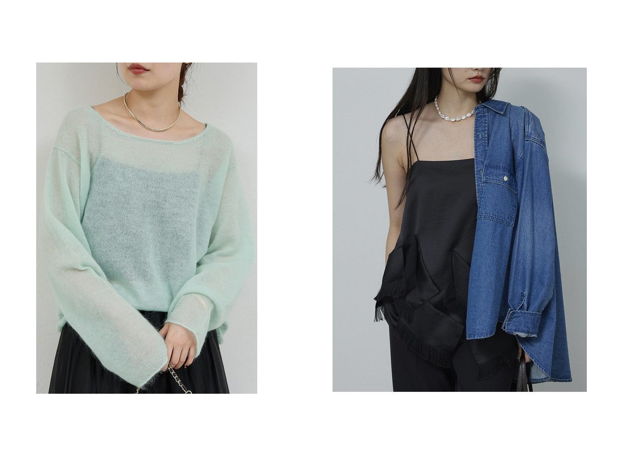 【GALLARDAGALANTE/ガリャルダガランテ】のシアーモヘアプルオーバー&フリンジサテンキャミ おすすめ！トレンド、レディースファッションの通販 おすすめ人気トレンドファッション通販アイテム インテリア・キッズ・メンズ・レディースファッション・服の通販 founy(ファニー) 　ファッション　Fashion　レディースファッション　Fashion for Women　トップス・カットソー　Cut & Sew Tops　ニット　Knit Tops & Sweaters　カジュアルプルオーバー・ニットトップス　Pullovers & Knit Tops / Casual Pullovers　キャミソール&ノースリーブ　Camisoles & Sleeveless Tops　シャツ・ブラウス・オフィスカジュアル　Elegant Blouses & Button-Ups　ロングTシャツ・Tシャツ　Longline T-Shirts & Tees　カットソー・ベーシックTシャツ　Cut-and-Sewn Tops / Stretch Tees & Basics　シアー　Sheer, See-Through　新作・新入荷　New Arrivals / New In　ホワイト系　White　ブラック系　Black　|ID:crp329100000225272