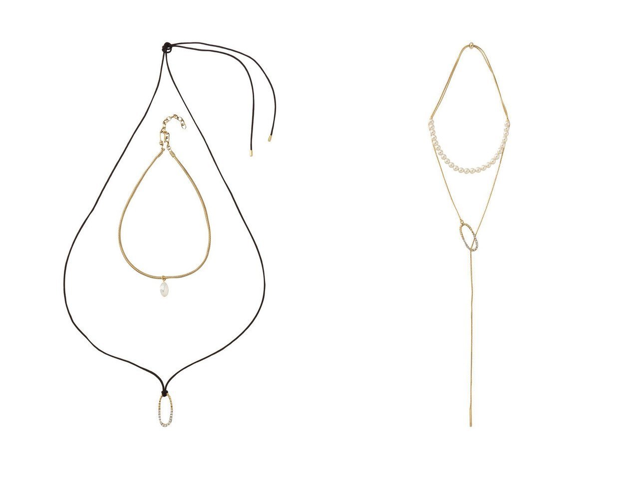 【ADER bijoux/アデル ビジュー】のCUTSTEEL sparkle パールラリエット&CUTSTEEL sparkle チョーカー/ペンダント おすすめ！トレンド、レディースファッションの通販 おすすめ人気トレンドファッション通販アイテム インテリア・キッズ・メンズ・レディースファッション・服の通販 founy(ファニー) 　ファッション　Fashion　レディースファッション　Fashion for Women　ジュエリー　Jewelry　ネックレス　Necklaces & Pendants　イタリア　Italy　ガラス　Glass, Glassware　クリスタル　Crystal, Swarovski　ショート　Short, Short Length　チェーン　Chain, Chain Strap　ネックレス　Necklace, Pendant Necklace　パーティ　Party, Party Style　パール　Pearl, Pearl Accent　モチーフ　Motif, Design Theme　新作・新入荷　New Arrivals / New In　シルバー系　Silver　ゴールド系　Gold　|ID:crp329100000225274