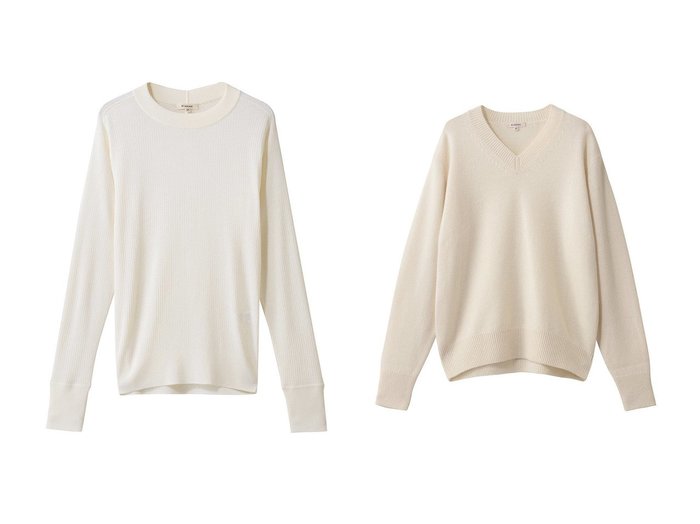 【BLAMINK/ブラミンク】の18Gリブクルーニット&7GVネックニット おすすめ!トレンド、レディースファッションの通販 おすすめ人気トレンドファッション通販アイテム 人気、トレンドファッション・服の通販 founy(ファニー) ファッション Fashion レディースファッション Fashion for Women トップス・カットソー Cut & Sew Tops ニット Knit Tops & Sweaters カジュアルプルオーバー・ニットトップス Pullovers & Knit Tops / Casual Pullovers Vネックトップス V-Neck Tops / V-Cut Neckline Shirts シンプル Simple, Minimal モチーフ Motif, Design Theme ランダム Random, Irregular 新作・新入荷 New Arrivals / New In |ID:crp329100000225276