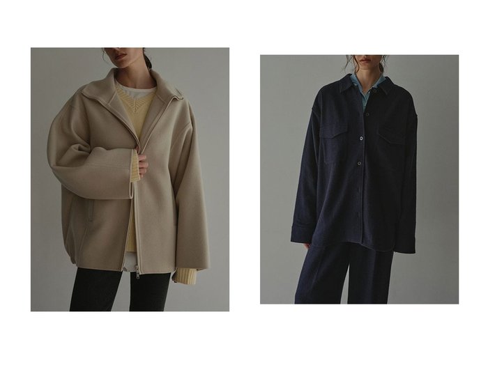 【ETRE TOKYO/エトレトウキョウ】のウールツイルオーバーサイズシャツ&メルトンスタンドネックリバーブルゾン おすすめ！トレンド、レディースファッションの通販 おすすめ人気トレンドファッション通販アイテム 人気、トレンドファッション・服の通販 founy(ファニー) ファッション Fashion レディースファッション Fashion for Women アウター Coat / Outerwear Collection レディースジャケット・軽アウター Jackets ブルゾンジャケット・スポーティアウター Blouson Jackets トップス・カットソー Cut & Sew Tops シャツ・ブラウス・オフィスカジュアル Elegant Blouses & Button-Ups ギャザー Gathered, Ruffled コンパクト Compact, Small Size シンプル Simple, Minimal ジャケット Jacket, Outerwear スタイリッシュ Stylish, Fashionable スタンド Stand Collar, Upright Stand ブルゾン Blouson, Bomber Jacket メルトン Melton, Heavy Wool リラックス Relax, Relaxed Fit 新作・新入荷 New Arrivals / New In |ID:crp329100000225287