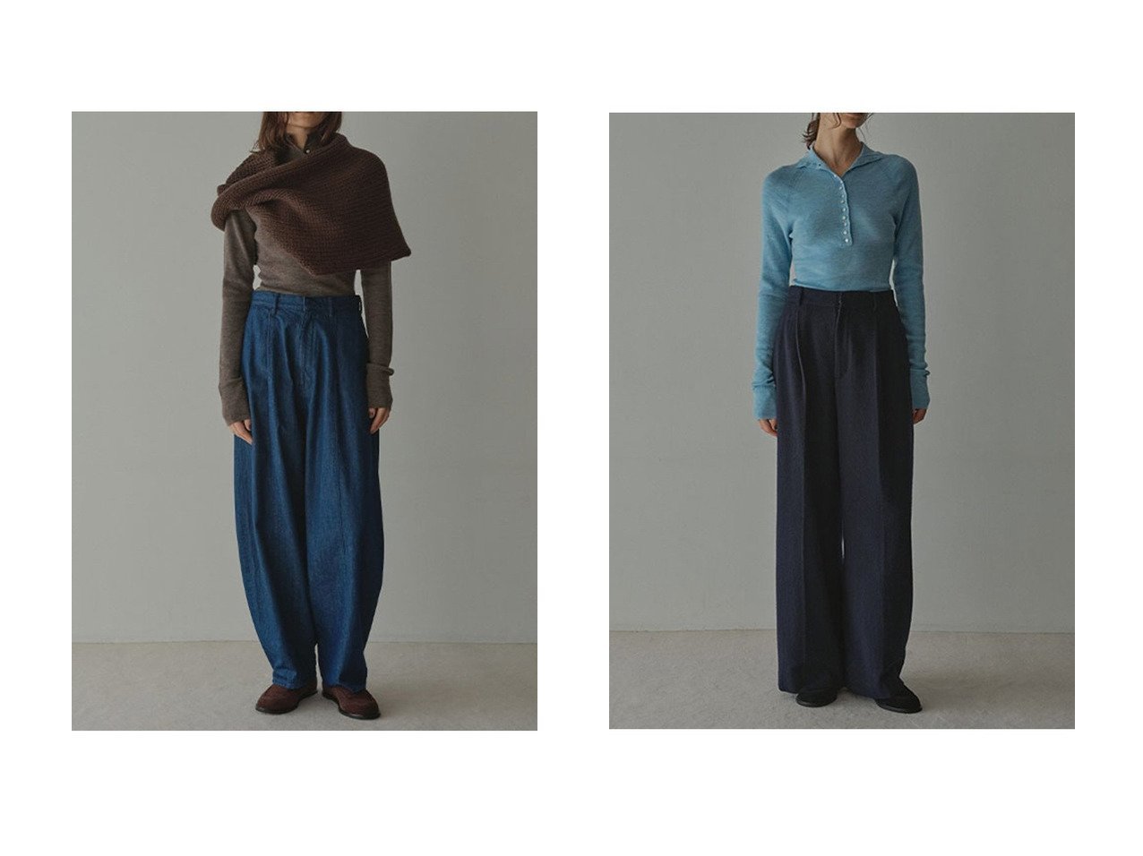 【ETRE TOKYO/エトレトウキョウ】のカーヴィータックデニムパンツ&ウールツイルセミワイドパンツ おすすめ！トレンド、レディースファッションの通販 おすすめ人気トレンドファッション通販アイテム インテリア・キッズ・メンズ・レディースファッション・服の通販 founy(ファニー) 　ファッション　Fashion　レディースファッション　Fashion for Women　パンツ　Pants & Trousers　デニムパンツ・ジーンズ・美脚デニム　Denim Jeans & Pants　おすすめ　Recommended / Our Picks　ショート　Short, Short Length　スニーカー　Sneakers, Trainers　デニム　Denim, Jeans Material　バランス　Balance, Style Balance　フォルム　Silhouette, Form　フロント　Front, Front Design　ワイド　Wide, Wide Fit　新作・新入荷　New Arrivals / New In　日本製　Made In Japan　カットソー　Cut and Sewn Top　スウェット / スエット　Sweatshirt, Sweatwear　セットアップ　Set-Up, Coordinated Outfit　センター　Center, Center Line　ツイル　Twist, Twisted Detail　フラップ　Flap, Flap Pocket　ポケット　Pocket, Pocket Detail　ミックス　Mix, Mixed Style　A/W・秋冬　Autumn/Winter　ブラック系　Black　ブルー系　Blue　|ID:crp329100000225289