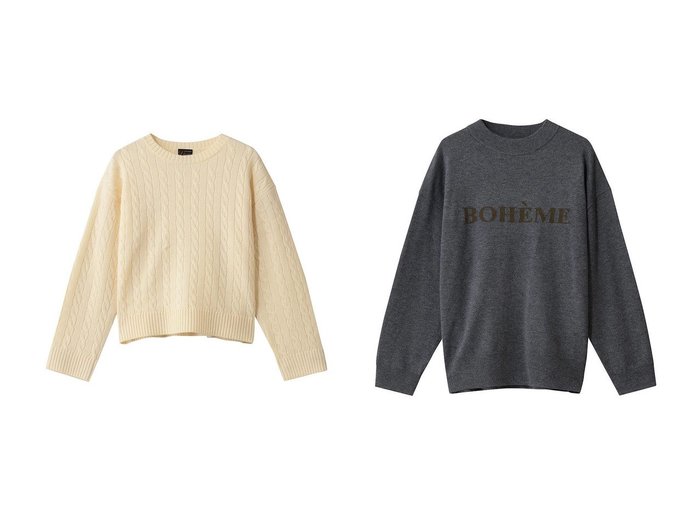 【heliopole/エリオポール】のインターシャロゴニット&【Letroyes】ケーブルクルーネックニット おすすめ！トレンド、レディースファッションの通販 おすすめ人気トレンドファッション通販アイテム 人気、トレンドファッション・服の通販 founy(ファニー) ファッション Fashion レディースファッション Fashion for Women トップス・カットソー Cut & Sew Tops ニット Knit Tops & Sweaters カジュアルプルオーバー・ニットトップス Pullovers & Knit Tops / Casual Pullovers コンパクト Compact, Small Size シンプル Simple, Minimal フランス France, French 人気 Popular, Best Seller 新作・新入荷 New Arrivals / New In |ID:crp329100000225291