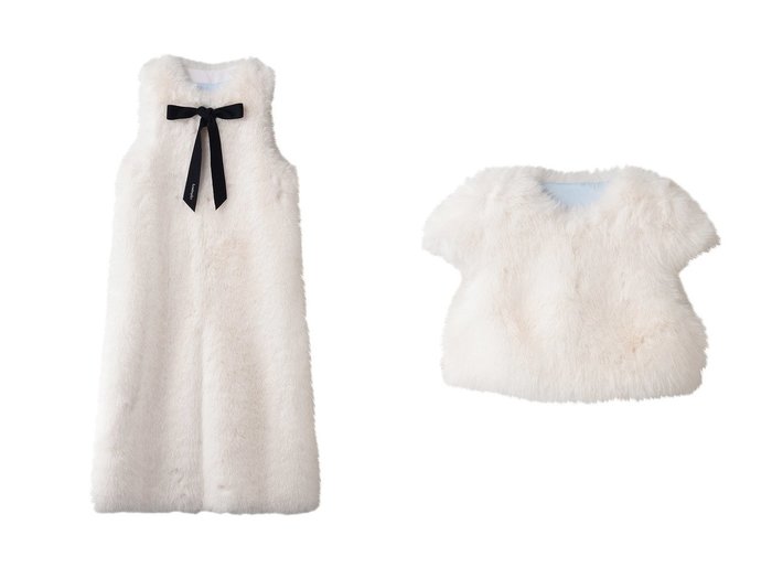 【Lemonplet/レモンプレット】のFAUX FUR ASPEN CROP JACKET&BLANCHE LONG VEST おすすめ！トレンド、レディースファッションの通販 おすすめ人気トレンドファッション通販アイテム 人気、トレンドファッション・服の通販 founy(ファニー) ファッション Fashion レディースファッション Fashion for Women アウター Coat / Outerwear Collection レディースジャケット・軽アウター Jackets おすすめ Recommended / Our Picks ジャケット Jacket, Outerwear デニム Denim, Jeans Material トレンド Trend, Trending Now フェイクファー Faux Fur, Imitation Fur フェミニン Feminine, Girly ベスト Vest, Waistcoat ミニスカート Mini Skirt, Short Skirt リボン Ribbon, Bow ロング Long, Long-Length 新作・新入荷 New Arrivals / New In |ID:crp329100000225307