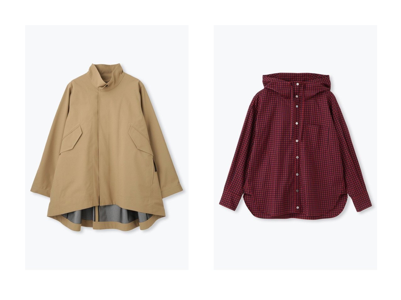 【lelill/レリル】のフーディーシャツ&モッズミドルコート おすすめ！トレンド、レディースファッションの通販 おすすめ人気トレンドファッション通販アイテム インテリア・キッズ・メンズ・レディースファッション・服の通販 founy(ファニー) 　ファッション　Fashion　レディースファッション　Fashion for Women　アウター　Coat / Outerwear Collection　コート・ロングコート・ピーコート　Long Coats, Peacoats & More　トップス・カットソー　Cut & Sew Tops　シャツ・ブラウス・オフィスカジュアル　Elegant Blouses & Button-Ups　ショート　Short, Short Length　ポケット　Pocket, Pocket Detail　モッズコート　Mods Coat, Military Parka　人気　Popular, Best Seller　新作・新入荷　New Arrivals / New In　スリーブ　Sleeve, Long Sleeve / Short Sleeve　チェック　Check, Plaid, Tartan　ツイル　Twist, Twisted Detail　ブロード　Broadcloth, Fine Cotton　ロング　Long, Long-Length　無地　Plain, Solid Color　秋　Autumn　オレンジ系　Orange　ブルー系　Blue　|ID:crp329100000225312