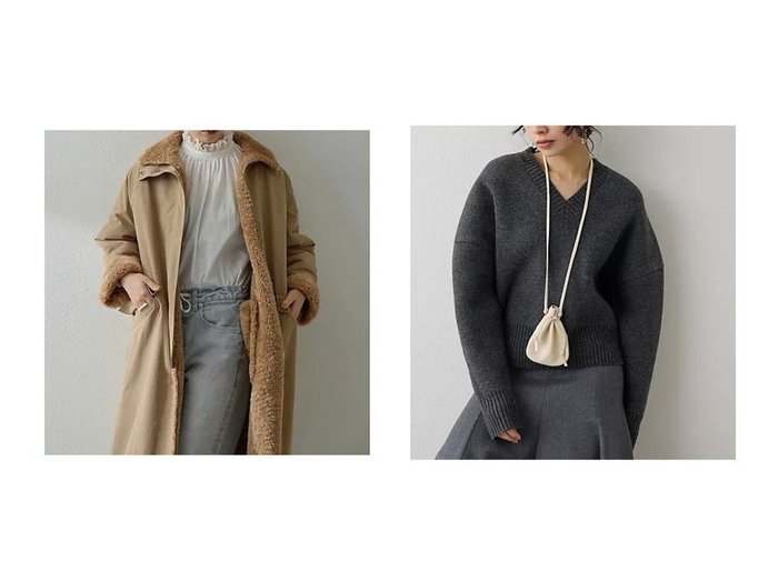 【Whim Gazette/ウィムガゼット】のシルエットニット&リバーシブルボアコート おすすめ！トレンド、レディースファッションの通販 おすすめ人気トレンドファッション通販アイテム 人気、トレンドファッション・服の通販 founy(ファニー) ファッション Fashion レディースファッション Fashion for Women アウター Coat / Outerwear Collection コート・ロングコート・ピーコート Long Coats, Peacoats & More トップス・カットソー Cut & Sew Tops ニット Knit Tops & Sweaters 2025年 2025 2025-2026秋冬・A/W Autumn/Winter 2025–26 AW25–26 ストレッチ Stretch, Stretchy Fabric リバーシブル Reversible, Two-Sided エレガント 上品 Elegant 防寒 Cold Protection, Winter-Ready クール Cool, Chic シンプル Simple, Minimal フォルム Silhouette, Form |ID:crp329100000225324