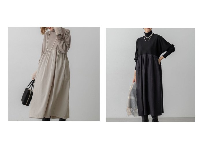 【NIJYUSANKU/23区】の【洗える】ギャザーコンビ ニットワンピース おすすめ！トレンド、レディースファッションの通販 おすすめ人気トレンドファッション通販アイテム 人気、トレンドファッション・服の通販 founy(ファニー) ファッション Fashion レディースファッション Fashion for Women ワンピース Dresses ニットワンピース Knit Dresses 洗える Machine Washable ギャザー Gathered, Ruffled コンビ Combo, Combination Style シルク Silk, 100% Silk タートルネック Turtleneck, High Neck なめらか Smooth, Silky Texture ポケット Pocket, Pocket Detail A/W・秋冬 Autumn/Winter 冬 Winter / This Winter エレガント 上品 Elegant 2025年 2025 2025-2026秋冬・A/W Autumn/Winter 2025–26 AW25–26 |ID:crp329100000225332