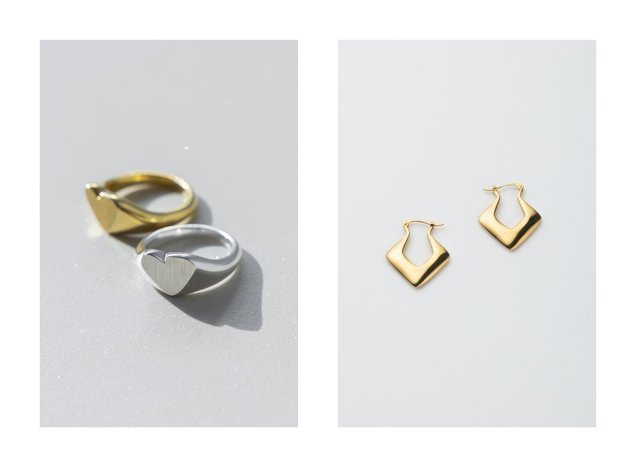 【Preek/プリーク】のYU-KIN HEART リング&YU-KIN DIA SHAPE ピアス おすすめ！トレンド、レディースファッションの通販 おすすめ人気トレンドファッション通販アイテム インテリア・キッズ・メンズ・レディースファッション・服の通販 founy(ファニー) 　ファッション　Fashion　レディースファッション　Fashion for Women　ジュエリー　Jewelry　ファッションリング　Fashion Rings　イヤリング・フープ・ドロップタイプ　Hoop, Drop & Clip Earrings　シルバー　Silver, Metallic Silver　シンプル　Simple, Minimal　フォルム　Silhouette, Form　モダン　Modern, Contemporary　エレガント 上品　Elegant　再入荷　Restock / Back in Stock　ゴールド系　Gold　|ID:crp329100000225354