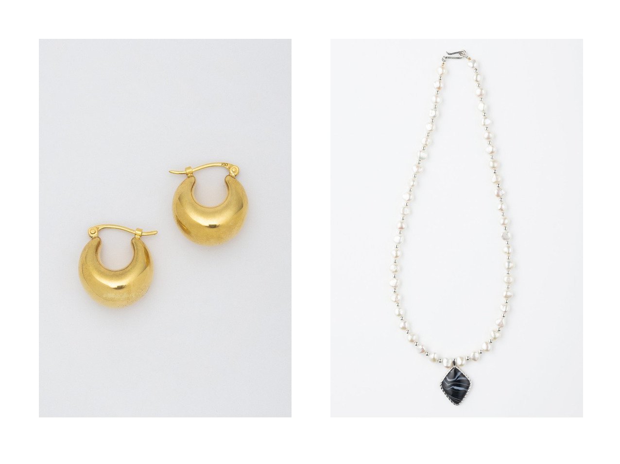 【Preek/プリーク】のMOON HOOP ピアス&SQUARE STONE PEARL ネックレス おすすめ！トレンド、レディースファッションの通販 おすすめ人気トレンドファッション通販アイテム インテリア・キッズ・メンズ・レディースファッション・服の通販 founy(ファニー) 　ファッション　Fashion　レディースファッション　Fashion for Women　ジュエリー　Jewelry　ファッションリング　Fashion Rings　イヤリング・フープ・ドロップタイプ　Hoop, Drop & Clip Earrings　ネックレス　Necklaces & Pendants　イヤリング　Earrings　フォルム　Silhouette, Form　フォーマル　Formal, Dressy　エレガント 上品　Elegant　再入荷　Restock / Back in Stock　シルバー系　Silver　ブラック系　Black　グリーン系　Green　|ID:crp329100000225355