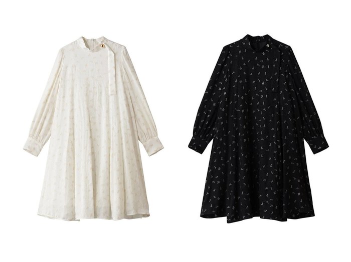 【allureville/アルアバイル】の【Loulou Willoughby】KEYジャガードフレアワンピース おすすめ!トレンド、レディースファッションの通販 おすすめ人気トレンドファッション通販アイテム 人気、トレンドファッション・服の通販 founy(ファニー) ファッション Fashion レディースファッション Fashion for Women ワンピース Dresses チュニック Tunic Tops & Dresses ジャカード/ジャガード Jacquard, Woven Pattern スリーブ Sleeve, Long Sleeve / Short Sleeve チュニック Tunic, Long Top フェミニン Feminine, Girly フレア Flare, Flared ホリデーシーズン Holiday Season モチーフ Motif, Design Theme リュクス Luxury, Elegant, High-End, Chic ロング Long, Long-Length 新作・新入荷 New Arrivals / New In |ID:crp329100000225365