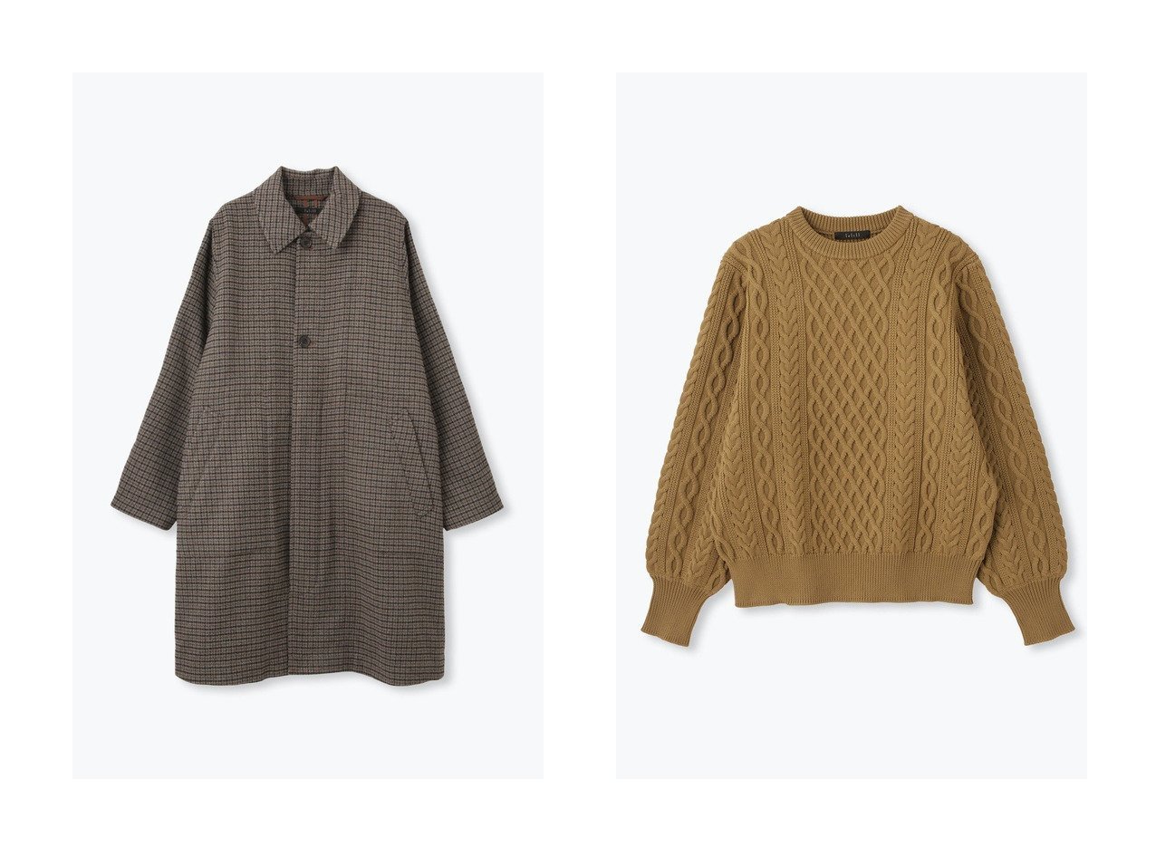 【lelill/レリル】のハイテク アランニット&バルマカーンコート おすすめ！トレンド、レディースファッションの通販 おすすめ人気トレンドファッション通販アイテム インテリア・キッズ・メンズ・レディースファッション・服の通販 founy(ファニー) 　ファッション　Fashion　レディースファッション　Fashion for Women　アウター　Coat / Outerwear Collection　コート・ロングコート・ピーコート　Long Coats, Peacoats & More　トップス・カットソー　Cut & Sew Tops　ニット　Knit Tops & Sweaters　カジュアルプルオーバー・ニットトップス　Pullovers & Knit Tops / Casual Pullovers　クラシック　Classic, Timeless Style　ツイード　Twill, Twill Weave　ドローコード　Drawcord, Drawstring Cord　ミドル　Middle Length, Mid Height　ロング　Long, Long-Length　新作・新入荷　New Arrivals / New In　洗える　Machine Washable　軽量　Lightweight, Ultra Light　畦　Ribbed Knit　ベージュ系　Beige　オレンジ系　Orange　|ID:crp329100000225370