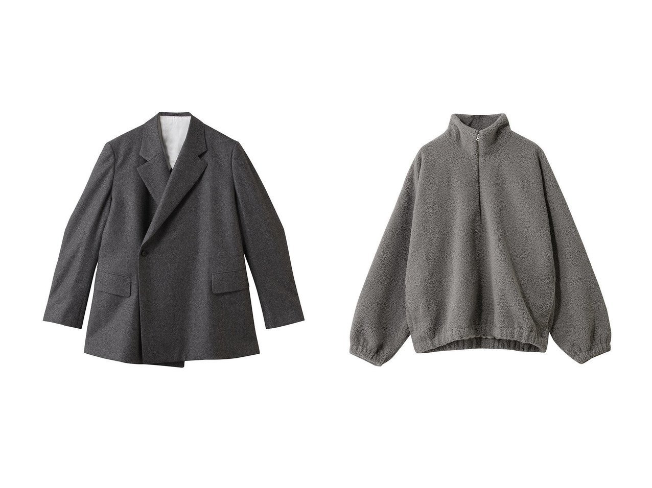 【BLAMINK/ブラミンク】のシングルテーラードジャケット&【sisii/シシ】のフリース ハーフジップ ハイネック おすすめ！トレンド、レディースファッションの通販 おすすめ人気トレンドファッション通販アイテム インテリア・キッズ・メンズ・レディースファッション・服の通販 founy(ファニー) 　ファッション　Fashion　レディースファッション　Fashion for Women　アウター　Coat / Outerwear Collection　レディースジャケット・軽アウター　Jackets　テーラードジャケット / 通勤・きれいめスタイル　Tailored Jackets & Blazers　ブルゾンジャケット・スポーティアウター　Blouson Jackets　ジャケット　Jacket, Outerwear　スリーブ　Sleeve, Long Sleeve / Short Sleeve　ロング　Long, Long-Length　新作・新入荷　New Arrivals / New In　ウォーム　Warm Fabric　スタイリッシュ　Stylish, Fashionable　ハイネック　High Neck, Mock Neck　ブルゾン　Blouson, Bomber Jacket　A/W・秋冬　Autumn/Winter　グレー系　Gray　|ID:crp329100000225379