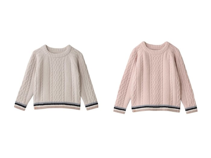 【BAREFOOT DREAMS / KIDS/ベアフットドリームス】の【KIDS】コージーシック リブ ケーブル プルオーバー おすすめ!トレンド、キッズファッション通販 おすすめ人気トレンドファッション通販アイテム 人気、トレンドファッション・服の通販 founy(ファニー) ファッション Fashion キッズファッション Fashion for Kids トップス・カットソー Cut & Sew Tops クラシック Classic, Timeless Style ストライプ Stripe, Striped Pattern スポーティ Sporty, Casual Athletic スリーブ Sleeve, Long Sleeve / Short Sleeve フィット Fit, Slim Fit リラックス Relax, Relaxed Fit 新作・新入荷 New Arrivals / New In |ID:crp329100000225392