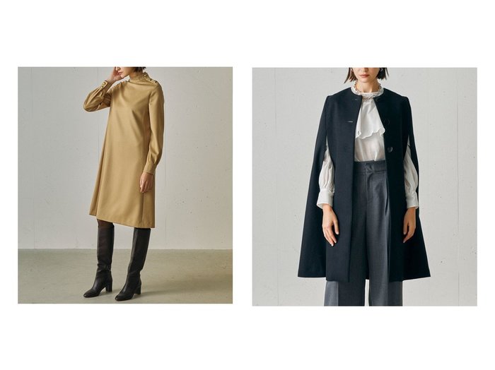 【DoCLASSE/ドゥクラッセ】のメルトンウール・ケープコート&ウールギャバ・ハイネックワンピース おすすめ!トレンド、レディースファッションの通販 おすすめ人気トレンドファッション通販アイテム 人気、トレンドファッション・服の通販 founy(ファニー) ファッション Fashion レディースファッション Fashion for Women ワンピース Dresses アウター Coat / Outerwear Collection コート・ロングコート・ピーコート Long Coats, Peacoats & More 新作・新入荷 New Arrivals / New In エレガント 上品 Elegant カフス Cuff Design ショルダー Shoulder, Shoulder Strap シンプル Simple, Minimal ハイネック High Neck, Mock Neck ラグジュアリー Luxury, Elegant なめらか Smooth, Silky Texture インナー Innerwear クラシック Classic, Timeless Style スマート Smart, Elegant スリット Slit, Slit Detail ロング Long, Long-Length |ID:crp329100000225403