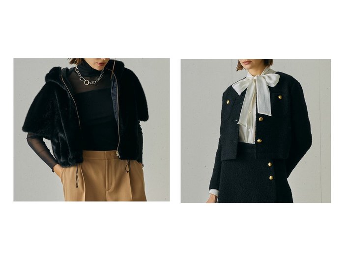 【DoCLASSE/ドゥクラッセ】のリングツイード・ノーカラージャケット&ミンクタッチファー・フードブルゾン おすすめ!トレンド、レディースファッションの通販 おすすめ人気トレンドファッション通販アイテム 人気、トレンドファッション・服の通販 founy(ファニー) ファッション Fashion レディースファッション Fashion for Women アウター Coat / Outerwear Collection レディースジャケット・軽アウター Jackets ブルゾンジャケット・スポーティアウター Blouson Jackets ノーカラージャケット / シンプル上品コーデ Collarless Jackets 新作・新入荷 New Arrivals / New In おすすめ Recommended / Our Picks クラシカル Classical, Vintage-Inspired コンパクト Compact, Small Size ジャケット Jacket, Outerwear スリーブ Sleeve, Long Sleeve / Short Sleeve ハーフ Half, Half-Length フェミニン Feminine, Girly ブルゾン Blouson, Bomber Jacket ベスト Vest, Waistcoat ツイード Twill, Twill Weave デニム Denim, Jeans Material バランス Balance, Style Balance フロント Front, Front Design ポケット Pocket, Pocket Detail |ID:crp329100000225404