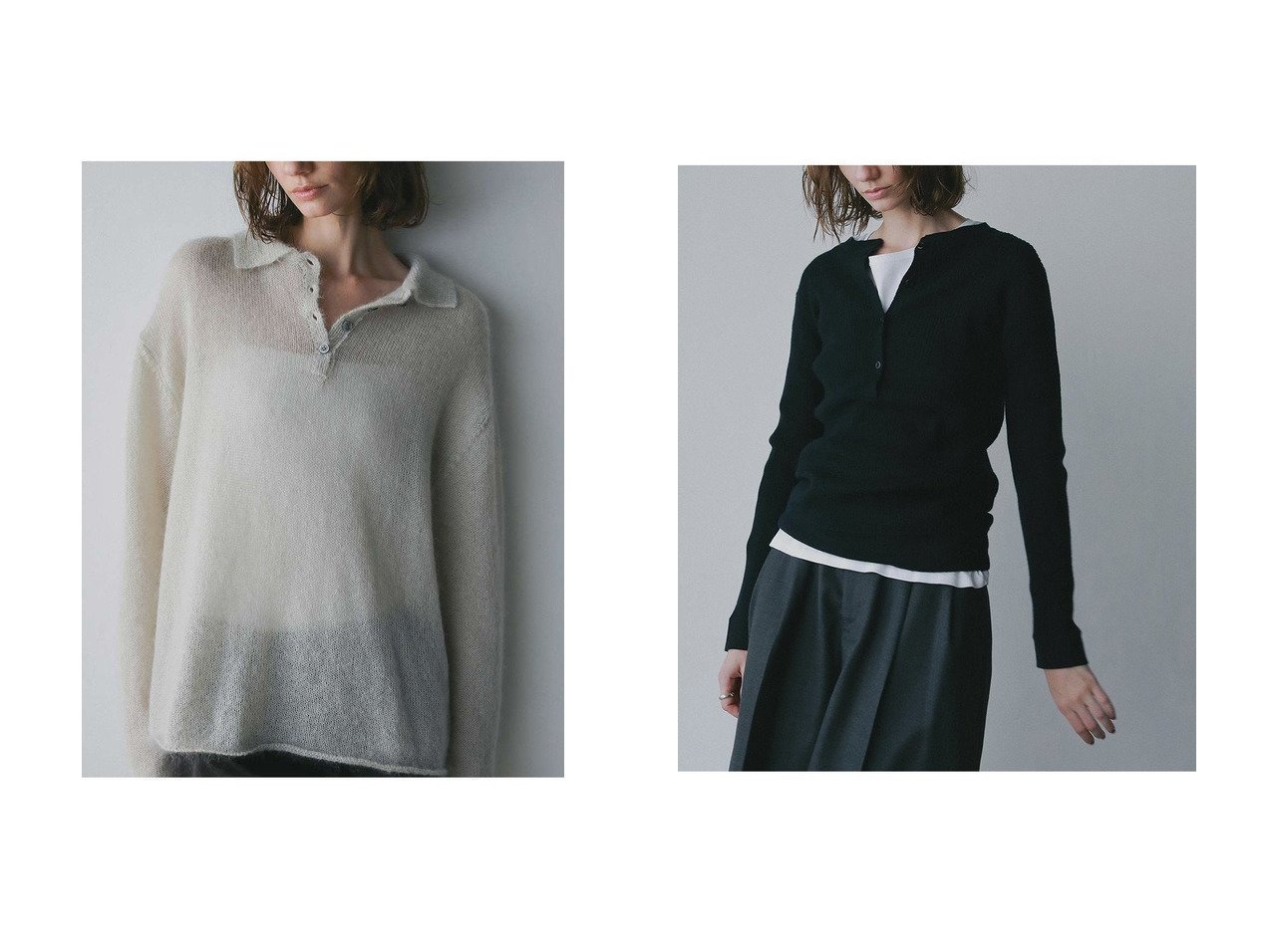 【HER./ハー】のウールヘンリーネックニットプルオーバー&モヘアポロニット おすすめ！トレンド、レディースファッションの通販 おすすめ人気トレンドファッション通販アイテム インテリア・キッズ・メンズ・レディースファッション・服の通販 founy(ファニー) 　ファッション　Fashion　レディースファッション　Fashion for Women　トップス・カットソー　Cut & Sew Tops　ニット　Knit Tops & Sweaters　カジュアルプルオーバー・ニットトップス　Pullovers & Knit Tops / Casual Pullovers　おすすめ　Recommended / Our Picks　フロント　Front, Front Design　リラックス　Relax, Relaxed Fit　新作・新入荷　New Arrivals / New In　グレー系　Gray　ホワイト系　White　ブルー系　Blue　|ID:crp329100000225413