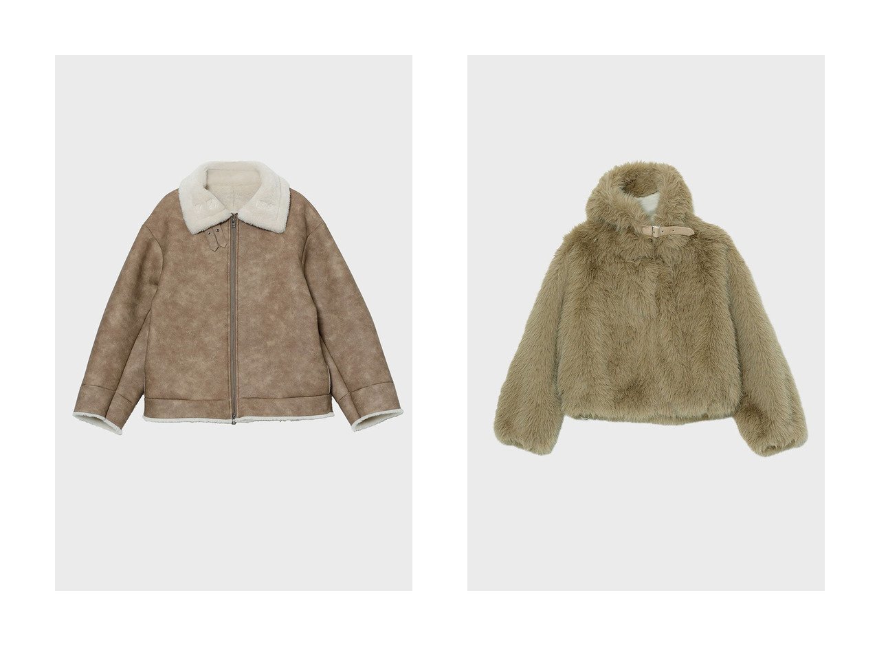 【STUNNING LURE/スタニングルアー】のステンカラーボアコート&フェイクファーブルゾン おすすめ！トレンド、レディースファッションの通販 おすすめ人気トレンドファッション通販アイテム インテリア・キッズ・メンズ・レディースファッション・服の通販 founy(ファニー) 　ファッション　Fashion　レディースファッション　Fashion for Women　アウター　Coat / Outerwear Collection　コート・ロングコート・ピーコート　Long Coats, Peacoats & More　レディースジャケット・軽アウター　Jackets　ブルゾンジャケット・スポーティアウター　Blouson Jackets　なめらか　Smooth, Silky Texture　ショート　Short, Short Length　フォルム　Silhouette, Form　ジャケット　Jacket, Outerwear　ブルゾン　Blouson, Bomber Jacket　ホリデーシーズン　Holiday Season　ベージュ系　Beige　ブラウン系　Brown　グレー系　Gray　|ID:crp329100000225434