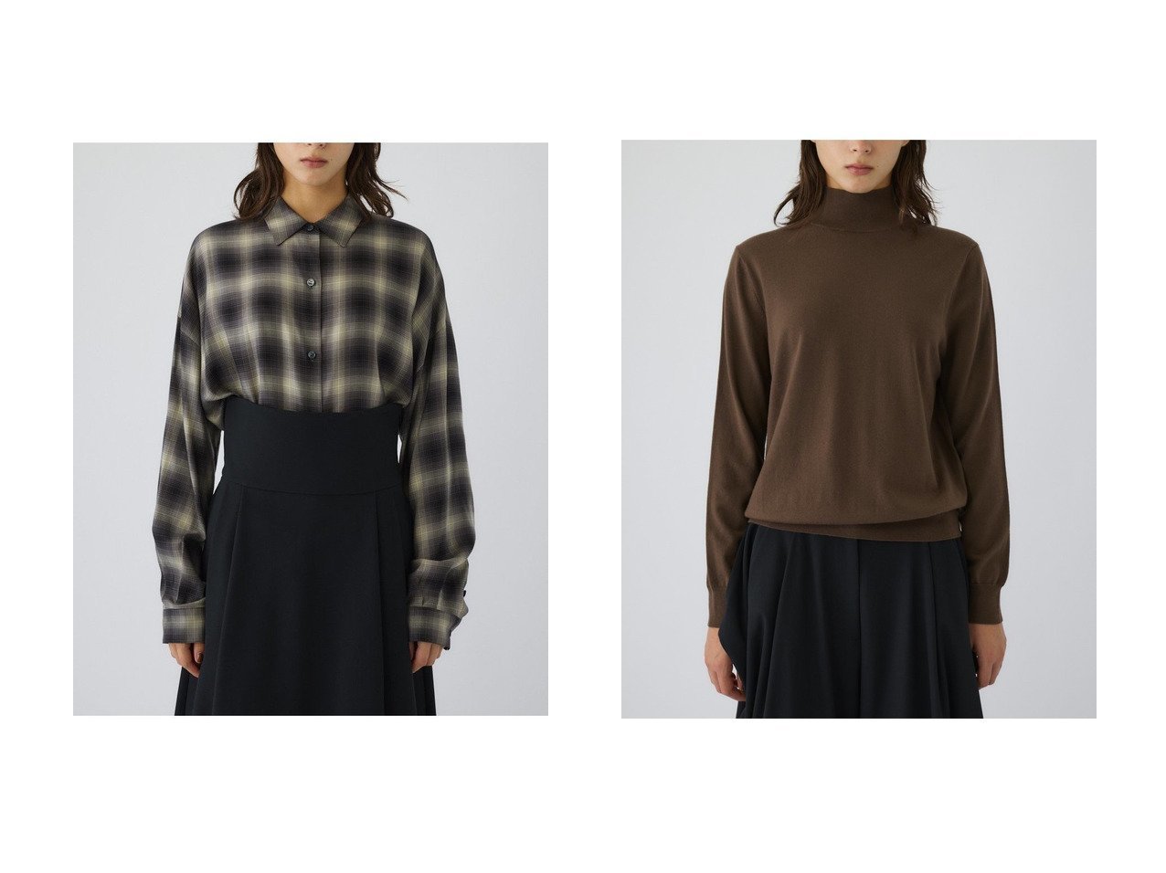 【RIM.ARK/リムアーク】のニット&シャツ おすすめ！トレンド、レディースファッションの通販 おすすめ人気トレンドファッション通販アイテム インテリア・キッズ・メンズ・レディースファッション・服の通販 founy(ファニー) 　ファッション　Fashion　レディースファッション　Fashion for Women　トップス・カットソー　Cut & Sew Tops　シャツ・ブラウス・オフィスカジュアル　Elegant Blouses & Button-Ups　ニット　Knit Tops & Sweaters　カジュアルプルオーバー・ニットトップス　Pullovers & Knit Tops / Casual Pullovers　おすすめ　Recommended / Our Picks　スラックス　Slacks, Dress Pants　スリーブ　Sleeve, Long Sleeve / Short Sleeve　チェック　Check, Plaid, Tartan　マニッシュ　Mannish, Boyish　ラグジュアリー　Luxury, Elegant　ロング　Long, Long-Length　インナー　Innerwear　ジャケット　Jacket, Outerwear　ベーシック　Basic, Essential　エレガント 上品　Elegant　A/W・秋冬　Autumn/Winter　グレー系　Gray　|ID:crp329100000225439