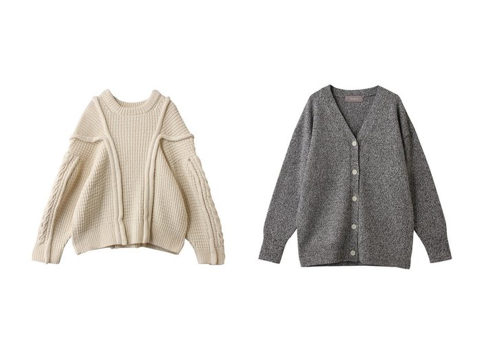 【heliopole/エリオポール】の【uca】ARAN HAND KNIT SLIT GUSSET クルーネック&ミックスヤーンVネックカーディガン おすすめ!トレンド、レディースファッションの通販 おすすめ人気トレンドファッション通販アイテム 人気、トレンドファッション・服の通販 founy(ファニー) ファッション Fashion レディースファッション Fashion for Women トップス・カットソー Cut & Sew Tops ニット Knit Tops & Sweaters カジュアルプルオーバー・ニットトップス Pullovers & Knit Tops / Casual Pullovers カーディガン・羽織り Layered Style Cardigans Vネックトップス V-Neck Tops / V-Cut Neckline Shirts クラシカル Classical, Vintage-Inspired デニム Denim, Jeans Material モダン Modern, Contemporary ロング Long, Long-Length 新作・新入荷 New Arrivals / New In A/W・秋冬 Autumn/Winter |ID:crp329100000225447