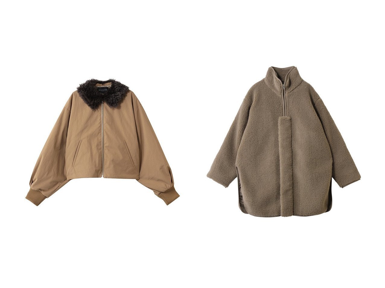 【mizuiro ind/ミズイロ インド】のボアブルゾン&ボアカラーショートジャケット おすすめ！トレンド、レディースファッションの通販 おすすめ人気トレンドファッション通販アイテム インテリア・キッズ・メンズ・レディースファッション・服の通販 founy(ファニー) 　ファッション　Fashion　レディースファッション　Fashion for Women　アウター　Coat / Outerwear Collection　レディースジャケット・軽アウター　Jackets　ブルゾンジャケット・スポーティアウター　Blouson Jackets　ショート　Short, Short Length　ジャケット　Jacket, Outerwear　トレンド　Trend, Trending Now　バランス　Balance, Style Balance　ブルゾン　Blouson, Bomber Jacket　ミックス　Mix, Mixed Style　モコモコ　Fuzzy, Fluffy　冬　Winter / This Winter　新作・新入荷　New Arrivals / New In　ベージュ系　Beige　グリーン系　Green　グレー系　Gray　ブラック系　Black　|ID:crp329100000225470