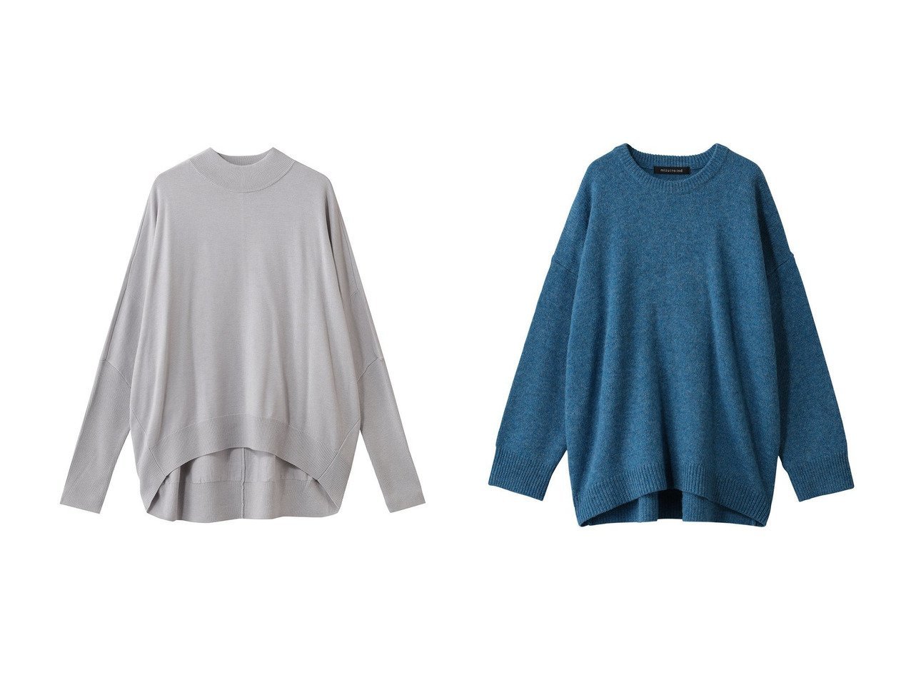 【mizuiro ind/ミズイロ インド】のコクーンリブスリーブプルオーバー&クルーネックワイドプルオーバー おすすめ！トレンド、レディースファッションの通販 おすすめ人気トレンドファッション通販アイテム インテリア・キッズ・メンズ・レディースファッション・服の通販 founy(ファニー) 　ファッション　Fashion　レディースファッション　Fashion for Women　トップス・カットソー　Cut & Sew Tops　ニット　Knit Tops & Sweaters　カジュアルプルオーバー・ニットトップス　Pullovers & Knit Tops / Casual Pullovers　スラックス　Slacks, Dress Pants　デニム　Denim, Jeans Material　ハイネック　High Neck, Mock Neck　バランス　Balance, Style Balance　ヘムライン　Hemline, Bottom Cut　エレガント 上品　Elegant　新作・新入荷　New Arrivals / New In　グレー系　Gray　ブラック系　Black　|ID:crp329100000225473