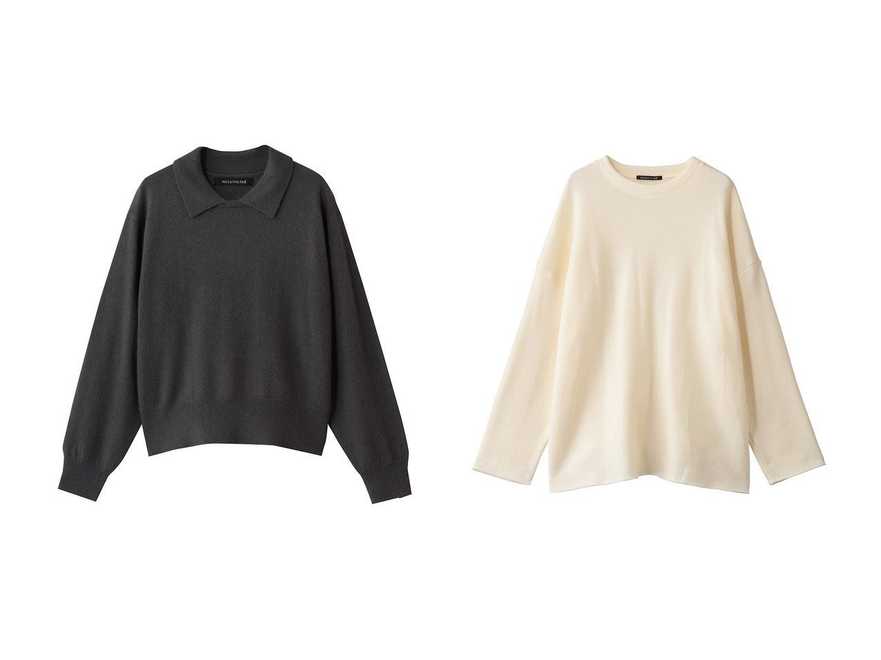 【mizuiro ind/ミズイロ インド】のハイゲージ襟付きプルオーバー&パイルロングスリーブプルオーバー おすすめ！トレンド、レディースファッションの通販 おすすめ人気トレンドファッション通販アイテム インテリア・キッズ・メンズ・レディースファッション・服の通販 founy(ファニー) 　ファッション　Fashion　レディースファッション　Fashion for Women　トップス・カットソー　Cut & Sew Tops　ニット　Knit Tops & Sweaters　カジュアルプルオーバー・ニットトップス　Pullovers & Knit Tops / Casual Pullovers　シャツ・ブラウス・オフィスカジュアル　Elegant Blouses & Button-Ups　ロングTシャツ・Tシャツ　Longline T-Shirts & Tees　カットソー・ベーシックTシャツ　Cut-and-Sewn Tops / Stretch Tees & Basics　クラシック　Classic, Timeless Style　スラックス　Slacks, Dress Pants　デニム　Denim, Jeans Material　エレガント 上品　Elegant　新作・新入荷　New Arrivals / New In　ホワイト系　White　グレー系　Gray　ブラック系　Black　イエロー系　Yellow　|ID:crp329100000225474