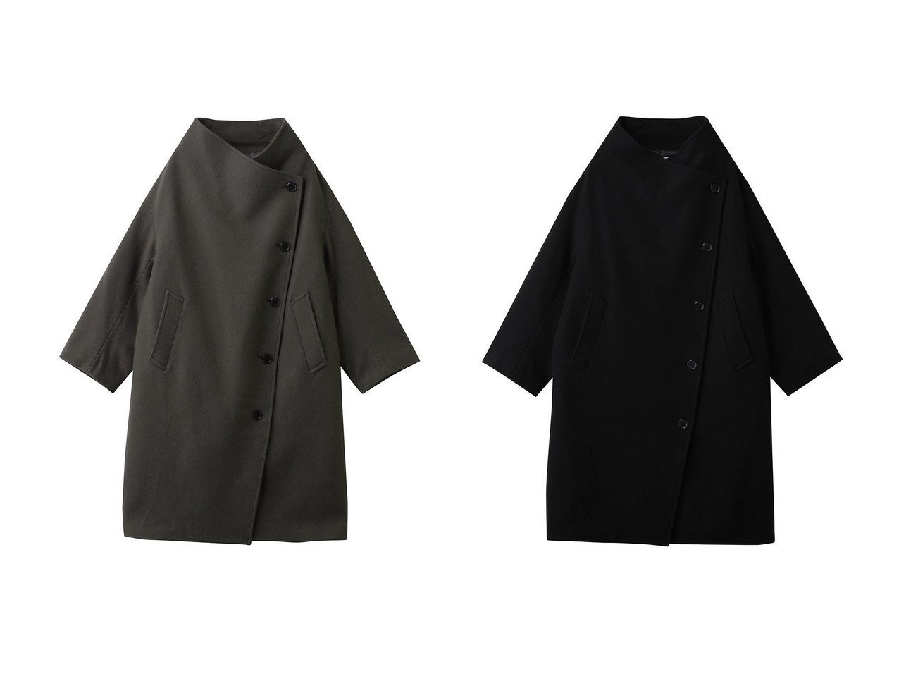 【heliopole/エリオポール】のウールスタンドカラーコート おすすめ！トレンド、レディースファッションの通販 おすすめ人気トレンドファッション通販アイテム インテリア・キッズ・メンズ・レディースファッション・服の通販 founy(ファニー) 　ファッション　Fashion　レディースファッション　Fashion for Women　アウター　Coat / Outerwear Collection　コート・ロングコート・ピーコート　Long Coats, Peacoats & More　クラシカル　Classical, Vintage-Inspired　シンプル　Simple, Minimal　スタンド　Stand Collar, Upright Stand　ダブル　Double, Double-Breasted　モダン　Modern, Contemporary　ロング　Long, Long-Length　定番　Standard, Basic Item　新作・新入荷　New Arrivals / New In　グレー系　Gray　ブラック系　Black　|ID:crp329100000225479