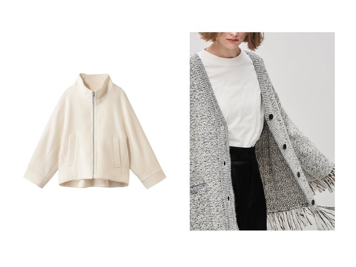 【uncrave/アンクレイヴ】のツイードニット ジャケット&【ANAYI/アナイ】のラムショートビーバースタンドブルゾン おすすめ！トレンド、レディースファッションの通販 おすすめ人気トレンドファッション通販アイテム 人気、トレンドファッション・服の通販 founy(ファニー) ファッション Fashion レディースファッション Fashion for Women アウター Coat / Outerwear Collection レディースジャケット・軽アウター Jackets ブルゾンジャケット・スポーティアウター Blouson Jackets 2025年 2025 2025-2026秋冬・A/W Autumn/Winter 2025–26 AW25–26 ウォーム Warm Fabric ジャケット Jacket, Outerwear スタイリッシュ Stylish, Fashionable スタンド Stand Collar, Upright Stand ブルゾン Blouson, Bomber Jacket A/W・秋冬 Autumn/Winter カーディガン Cardigan, Knitwear ストレッチ Stretch, Stretchy Fabric セットアップ Set-Up, Coordinated Outfit ツイード／ツィード Choker, Choker Necklace ツイード Twill, Twill Weave フリンジ Fringe, Tassel フレア Flare, Flared ミックス Mix, Mixed Style 新作・新入荷 New Arrivals / New In |ID:crp329100000225480