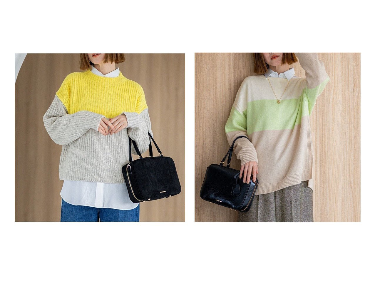 【NIJYUSANKU/23区】の【/洗える】ウールカシミヤ カラーブロック バルキー ニット&【/洗える】ウールカシミヤ カラーブロック チュニック ニット おすすめ！トレンド、レディースファッションの通販 おすすめ人気トレンドファッション通販アイテム インテリア・キッズ・メンズ・レディースファッション・服の通販 founy(ファニー) 　ファッション　Fashion　レディースファッション　Fashion for Women　トップス・カットソー　Cut & Sew Tops　ニット　Knit Tops & Sweaters　洗える　Machine Washable　畦　Ribbed Knit　シンプル　Simple, Minimal　セーター　Sweater, Knitwear　デニム　Denim, Jeans Material　ハイネック　High Neck, Mock Neck　ブロック　Block, Solid Block Pattern　A/W・秋冬　Autumn/Winter　エレガント 上品　Elegant　グレー系　Gray　ベージュ系　Beige　ブルー系　Blue　グリーン系　Green　レッド系　Red　|ID:crp329100000225492