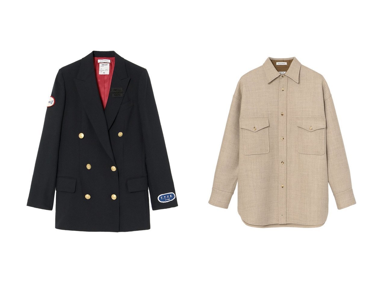 【MADISONBLUE/マディソンブルー】のCUSTOM BLEECKER W6B BLAZER W6Bブレザー&CPO JK WOOL ウールCPOジャケット おすすめ！トレンド、レディースファッションの通販 おすすめ人気トレンドファッション通販アイテム インテリア・キッズ・メンズ・レディースファッション・服の通販 founy(ファニー) 　ファッション　Fashion　レディースファッション　Fashion for Women　アウター　Coat / Outerwear Collection　レディースジャケット・軽アウター　Jackets　ブルゾンジャケット・スポーティアウター　Blouson Jackets　ジャケット　Jacket, Outerwear　スタイリッシュ　Stylish, Fashionable　スポーティ　Sporty, Casual Athletic　テーラード　Tailored, Tailored Fit　パターン　Pattern, Design Print　フォルム　Silhouette, Form　フロント　Front, Front Design　ポケット　Pocket, Pocket Detail　メタル　Metal, Metal Parts　モダン　Modern, Contemporary　定番　Standard, Basic Item　新作・新入荷　New Arrivals / New In　ブルー系　Blue　ベージュ系　Beige　|ID:crp329100000225502