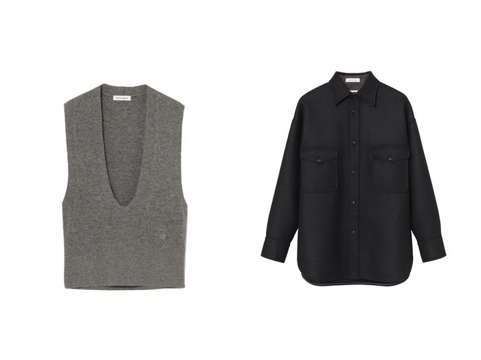 【MADISONBLUE/マディソンブルー】のDEEP V NECK VEST ディープVネックベスト&CPO JK WOOL ウールCPOジャケット おすすめ！トレンド、レディースファッションの通販 おすすめ人気トレンドファッション通販アイテム 人気、トレンドファッション・服の通販 founy(ファニー) ファッション Fashion レディースファッション Fashion for Women トップス・カットソー Cut & Sew Tops ニット Knit Tops & Sweaters カーディガン・羽織り Layered Style Cardigans ベスト&ジレ / 重ね着スタイル Vests & Gilets Vネックトップス V-Neck Tops / V-Cut Neckline Shirts アウター Coat / Outerwear Collection レディースジャケット・軽アウター Jackets ブルゾンジャケット・スポーティアウター Blouson Jackets カーディガン Cardigan, Knitwear スラックス Slacks, Dress Pants フォルム Silhouette, Form ベスト Vest, Waistcoat ワイド Wide, Wide Fit 新作・新入荷 New Arrivals / New In |ID:crp329100000225503
