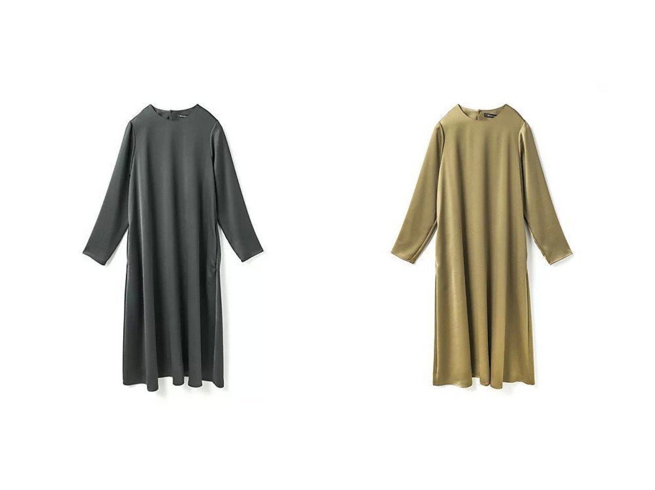 【mizuiro ind/ミズイロ インド】のAラインワンピース おすすめ！トレンド、レディースファッションの通販 おすすめ人気トレンドファッション通販アイテム インテリア・キッズ・メンズ・レディースファッション・服の通販 founy(ファニー) 　ファッション　Fashion　レディースファッション　Fashion for Women　ワンピース　Dresses　Aラインワンピース・フレアシルエット　A-Line Dresses / Flared Silhouette Dresses　オケージョン　Occasion Wear　カーディガン　Cardigan, Knitwear　サテン　Satin, Glossy Fabric　ベスト　Vest, Waistcoat　エレガント 上品　Elegant　グレー系　Gray　ベージュ系　Beige　ブラウン系　Brown　|ID:crp329100000225527