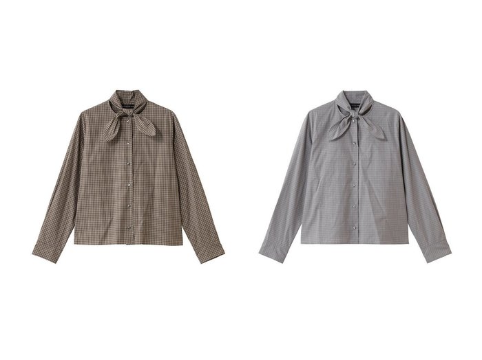 【mizuiro ind/ミズイロ インド】のチェックリボンタイシャツ おすすめ!トレンド、レディースファッションの通販 おすすめ人気トレンドファッション通販アイテム 人気、トレンドファッション・服の通販 founy(ファニー) ファッション Fashion レディースファッション Fashion for Women トップス・カットソー Cut & Sew Tops シャツ・ブラウス・オフィスカジュアル Elegant Blouses & Button-Ups コンパクト Compact, Small Size ジャケット Jacket, Outerwear スリーブ Sleeve, Long Sleeve / Short Sleeve チェック Check, Plaid, Tartan リボン Ribbon, Bow ロング Long, Long-Length 新作・新入荷 New Arrivals / New In |ID:crp329100000225537
