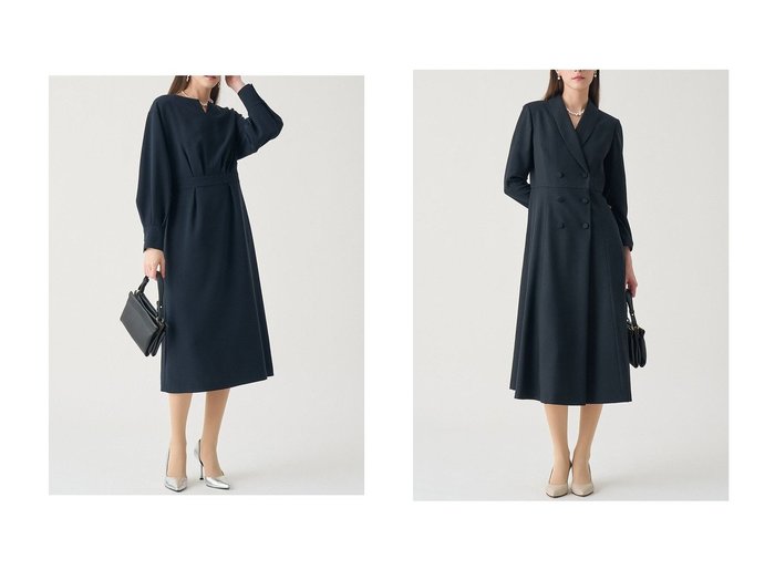 【ANAYI/アナイ】の【Eternal Line 2026】ストレッチクロスキーネック ワンピース&【Eternal Line 2026】ウールジョーゼットショール衿 ワンピース おすすめ！トレンド、レディースファッションの通販 おすすめ人気トレンドファッション通販アイテム 人気、トレンドファッション・服の通販 founy(ファニー) ファッション Fashion レディースファッション Fashion for Women ワンピース Dresses チュニック Tunic Tops & Dresses 2025年 2025 2025-2026秋冬・A/W Autumn/Winter 2025–26 AW25–26 コンパクト Compact, Small Size ストレッチ Stretch, Stretchy Fabric スリーブ Sleeve, Long Sleeve / Short Sleeve ダブル Double, Double-Breasted チュニック Tunic, Long Top デコルテ Décolleté, Neckline ドロップ Drop Shoulder, Dropped Style バランス Balance, Style Balance ロング Long, Long-Length エレガント 上品 Elegant A/W・秋冬 Autumn/Winter |ID:crp329100000225538