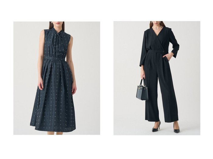 【ANAYI/アナイ】の【Eternal Line 2026】タフタカットジャガード ワンピース&【Eternal Line 2026】トリアセジョーゼットオールインワン おすすめ！トレンド、レディースファッションの通販 おすすめ人気トレンドファッション通販アイテム 人気、トレンドファッション・服の通販 founy(ファニー) ファッション Fashion レディースファッション Fashion for Women ワンピース Dresses チュニック Tunic Tops & Dresses パンツ Pants & Trousers 2025年 2025 2025-2026秋冬・A/W Autumn/Winter 2025–26 AW25–26 ギャザー Gathered, Ruffled スカーフ Scarf, Neckwear チュニック Tunic, Long Top パーティ Party, Party Style フィット Fit, Slim Fit フレア Flare, Flared ペチコート Petticoat, Underskirt ロング Long, Long-Length エレガント 上品 Elegant A/W・秋冬 Autumn/Winter |ID:crp329100000225544