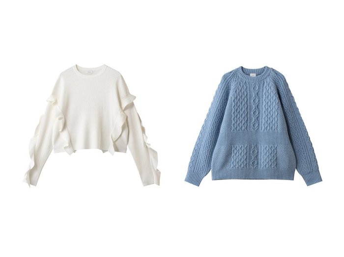 【MANOF/マノフ】のFRILLS RIB KNIT&WAIST RIB CABLE KNIT おすすめ！トレンド、レディースファッションの通販 おすすめ人気トレンドファッション通販アイテム 人気、トレンドファッション・服の通販 founy(ファニー) ファッション Fashion レディースファッション Fashion for Women トップス・カットソー Cut & Sew Tops ニット Knit Tops & Sweaters カジュアルプルオーバー・ニットトップス Pullovers & Knit Tops / Casual Pullovers ショルダー Shoulder, Shoulder Strap ショート Short, Short Length ドロップ Drop Shoulder, Dropped Style フリル Frill, Ruffle 新作・新入荷 New Arrivals / New In インナー Innerwear タートルネック Turtleneck, High Neck ルーズ Loose, Oversized ワイド Wide, Wide Fit A/W・秋冬 Autumn/Winter |ID:crp329100000225552