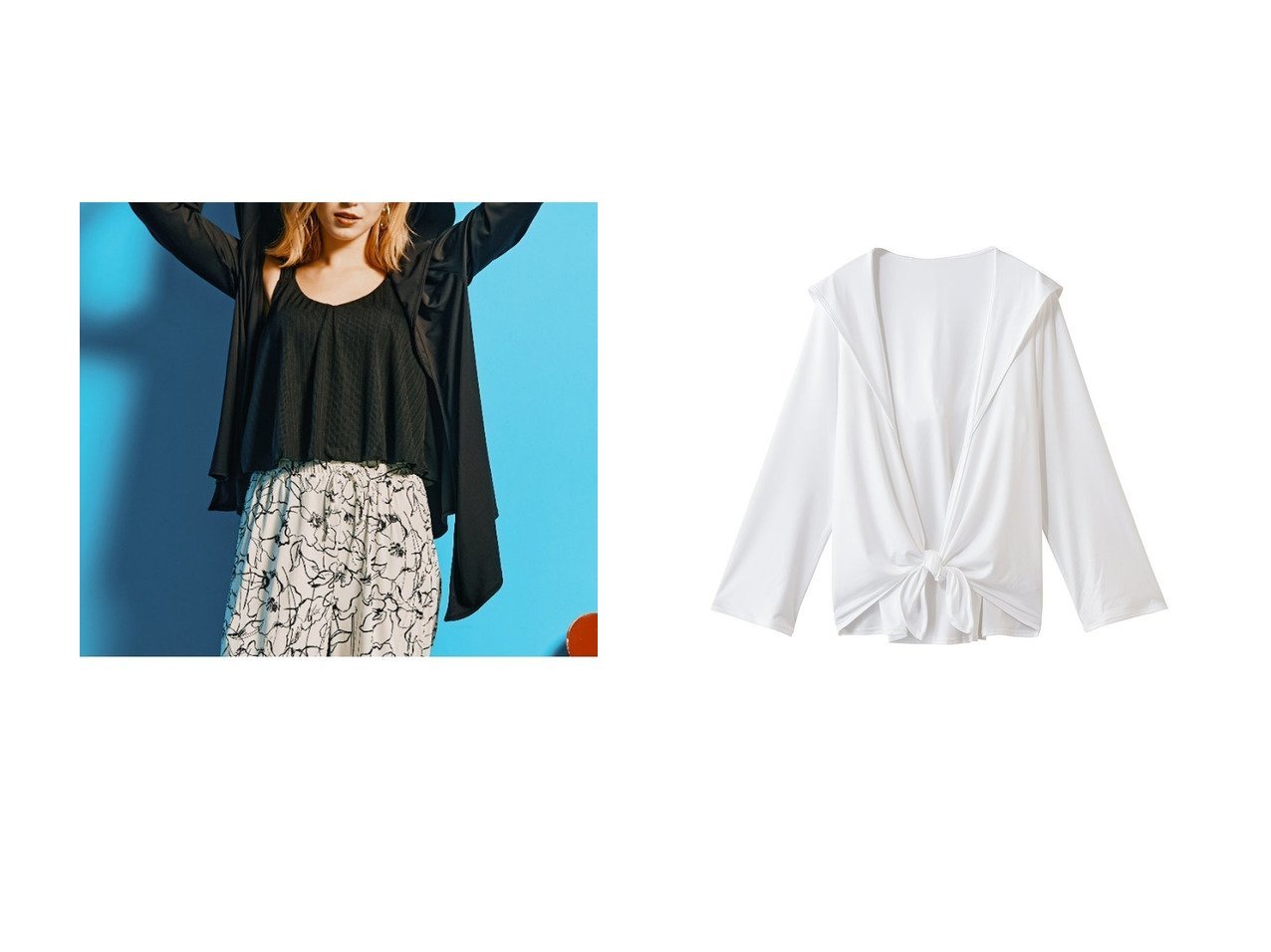 【Reir/レイール】の【San-ai Resort】フーディ羽織り【UPF50+】【吸水速乾】 おすすめ！トレンド、レディースファッションの通販 おすすめ人気トレンドファッション通販アイテム インテリア・キッズ・メンズ・レディースファッション・服の通販 founy(ファニー) 　ファッション　Fashion　レディースファッション　Fashion for Women　アウター　Coat / Outerwear Collection　スポーツウェア　Functional & Stylish Sportswear　スポーツ アウター　Sports Outerwear / Running Jacket / Windbreaker　ストレッチ　Stretch, Stretchy Fabric　スポーツ　Sports, Activewear　リボン　Ribbon, Bow　吸水　Absorbent, Quick-Dry　新作・新入荷　New Arrivals / New In　ホワイト系　White　ブラック系　Black　|ID:crp329100000225558